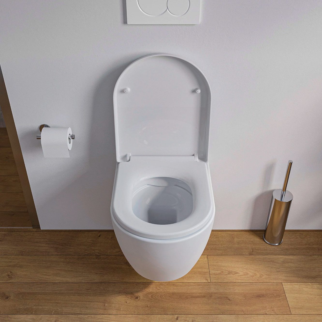 Bernstein Tiefspül-WC NT2038, Wandhängend, Wand-WC kurz 48cm Spülrandlos Nano Softclose