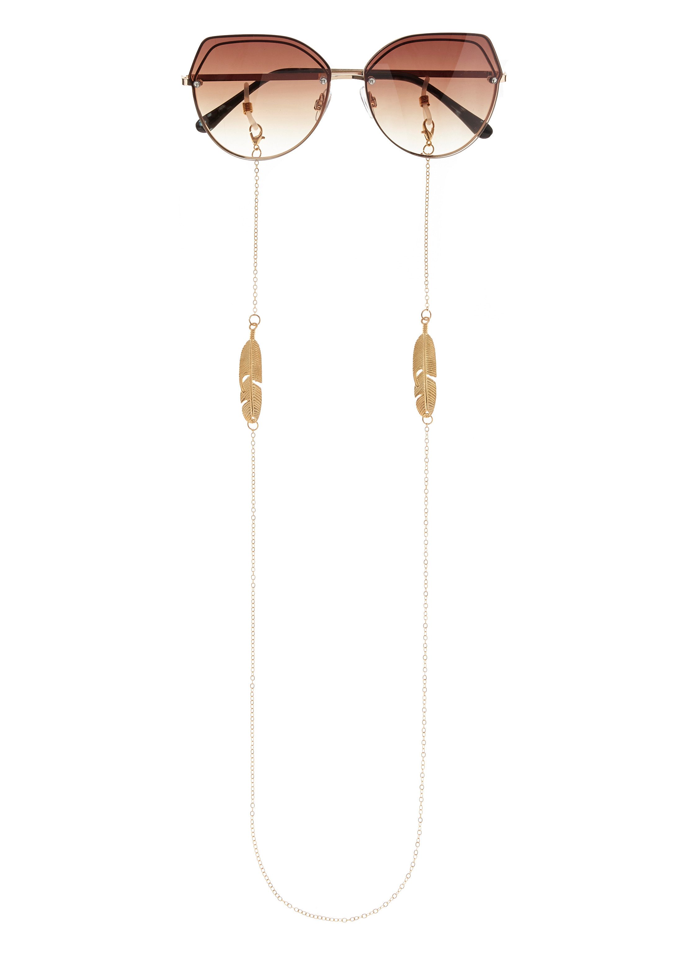 LASCANA Brillenkette Zartes Brillenband mit Federornament, Perfekt zu Brille oder Sonnenbrille oder als Maskenkette