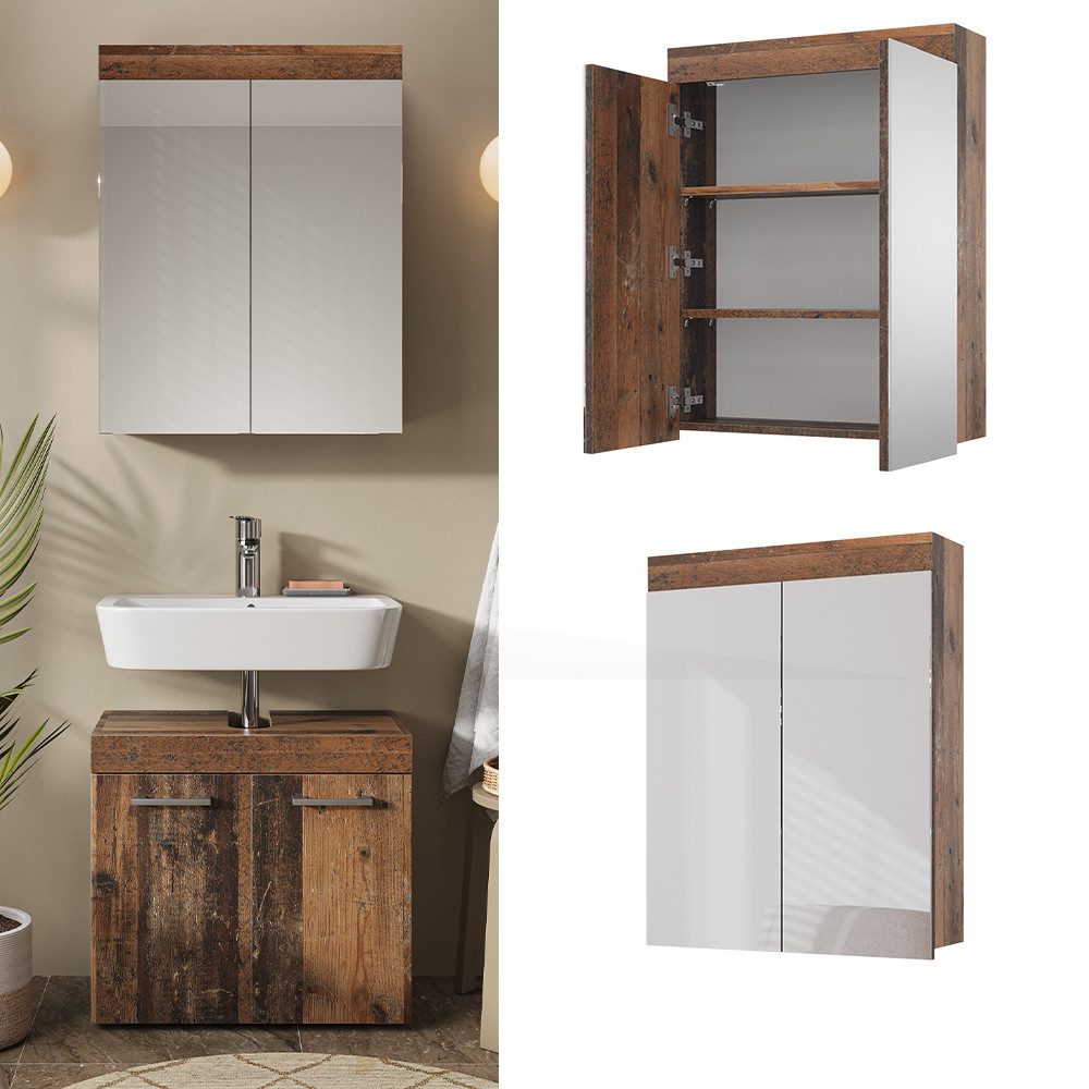 Vicco Badezimmerspiegelschrank Luna, Oldstyle, 60 x günstig online kaufen