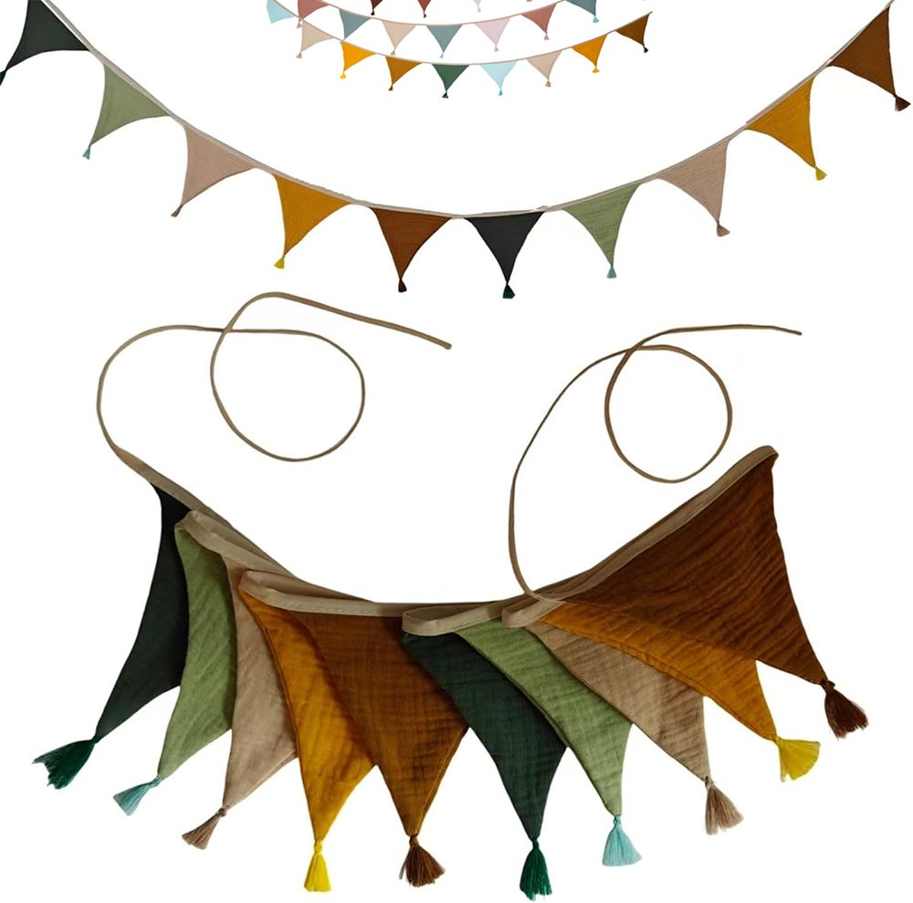 Bomiclss Wimpelkette Outdoor-Wimpelkette, bunt, Stoffgirlande für draußen, Kinderzimmer, Babyzimmer, Bett, Hausbett, Wanddekoration,Deko zum Aufhängen