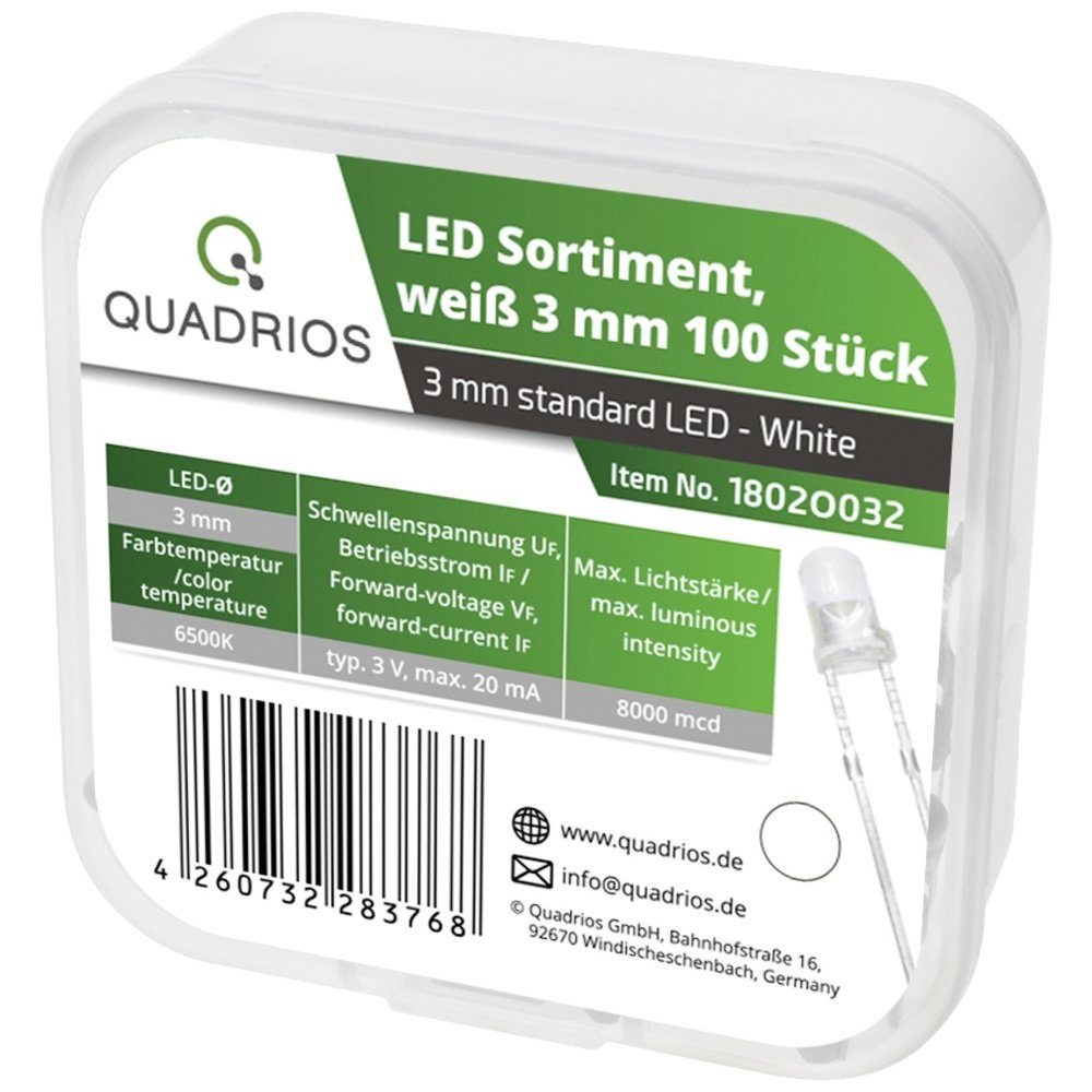 Quadrios LED-Leuchtmittel Quadrios LED-Sortiment Kaltweiß mA 3.0 V 20