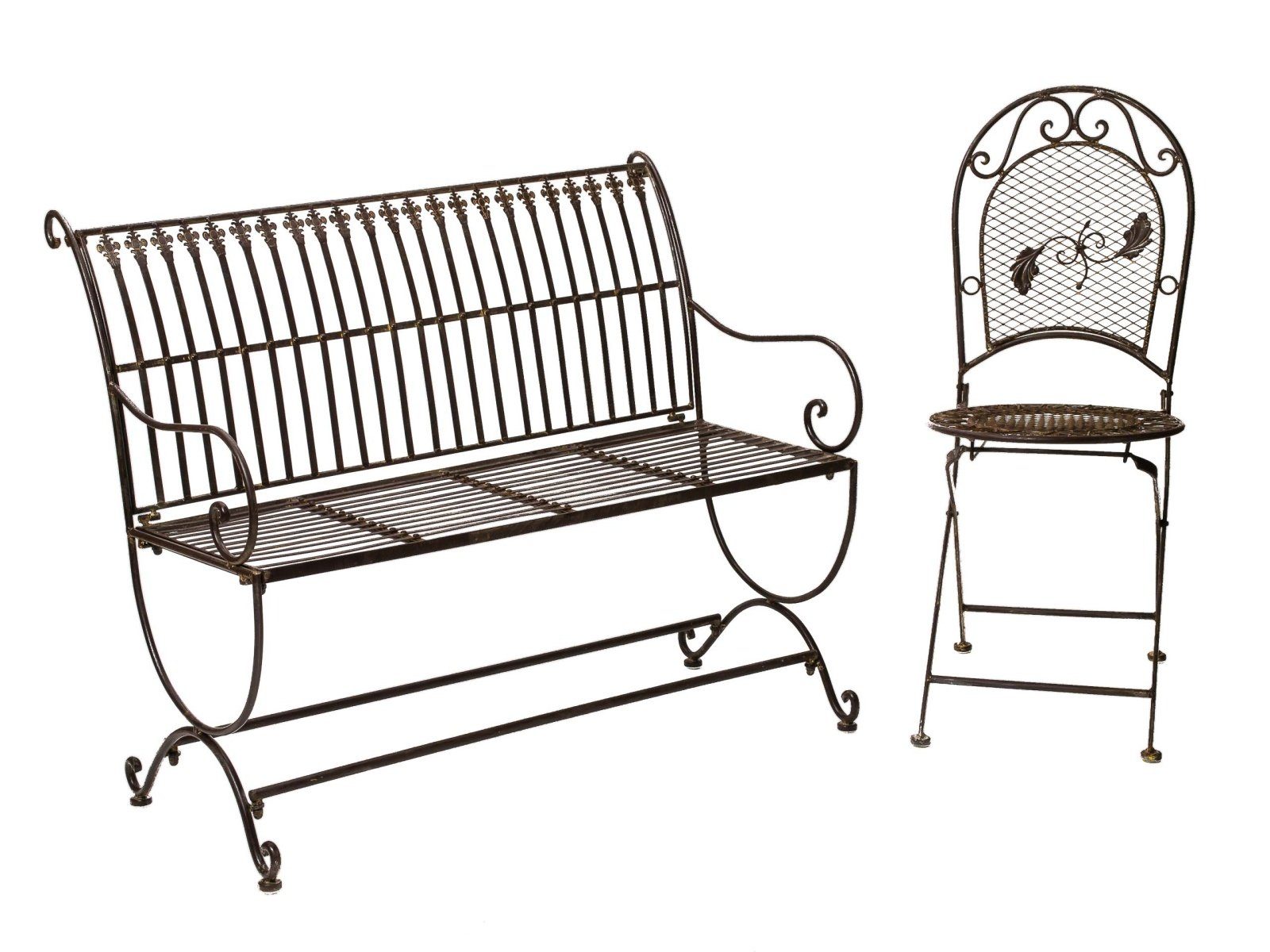 Aubaho Gartenbank Nostalgie Gartenbank Metall Eisen antik Stil