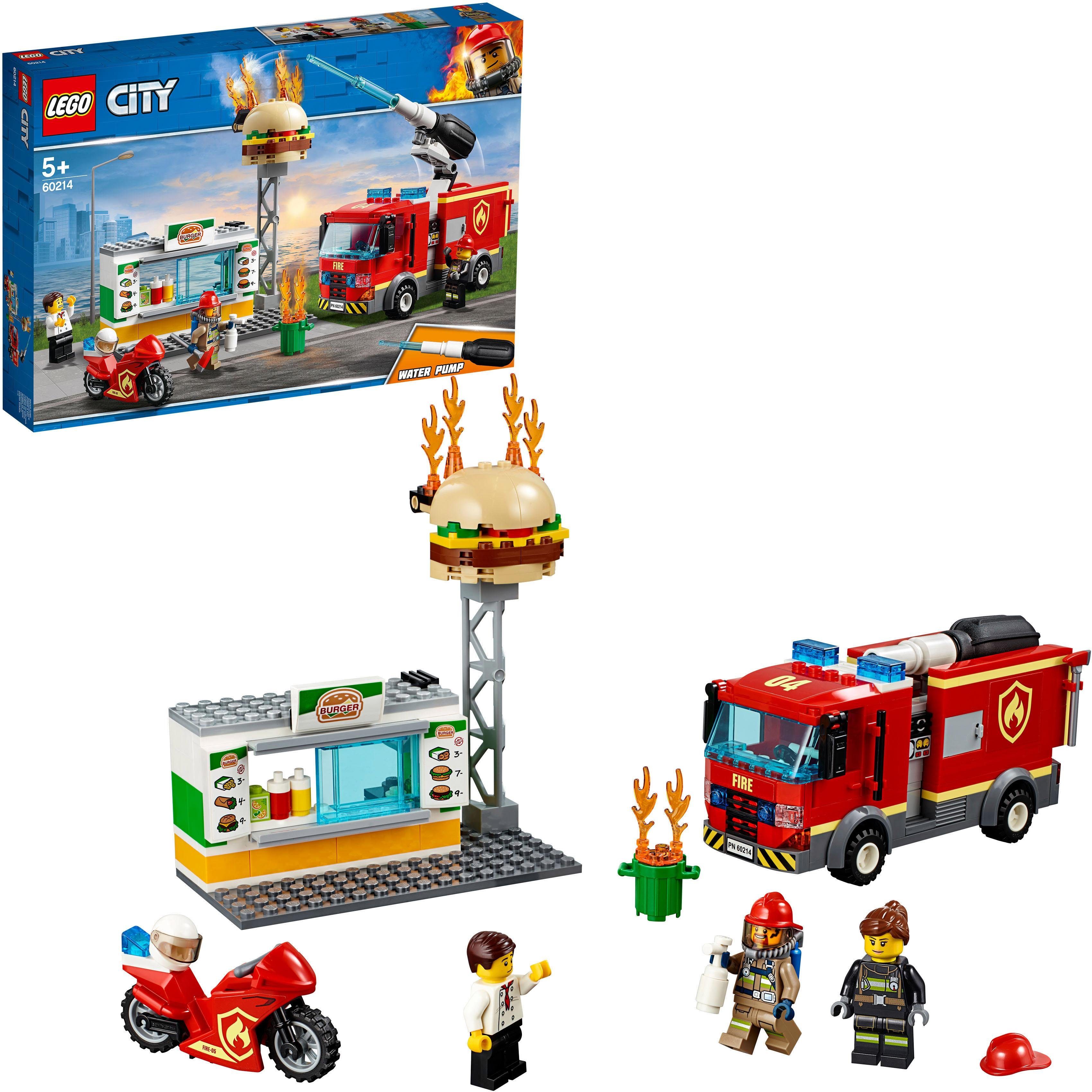 Lego Konstruktionsspielsteine Feuerwehreinsatz Im Burger Restaurant 60214 Lego City Kunststoff 327 St