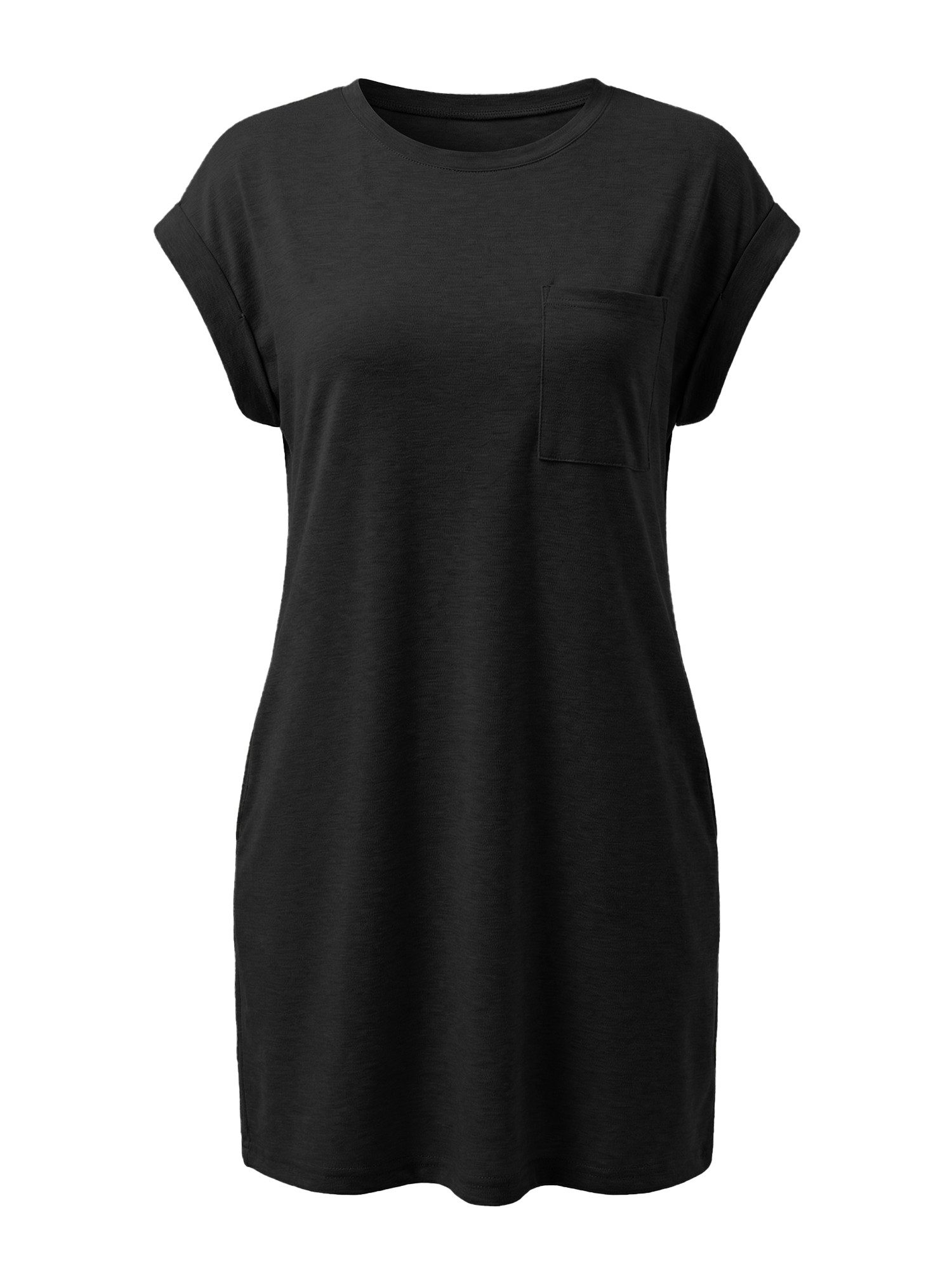 Imily Bela Minikleid Damen Sommerliches T-Shirt Kleid mit Taschen (Packung, 1-tlg., 1per-Pack) einfarbig