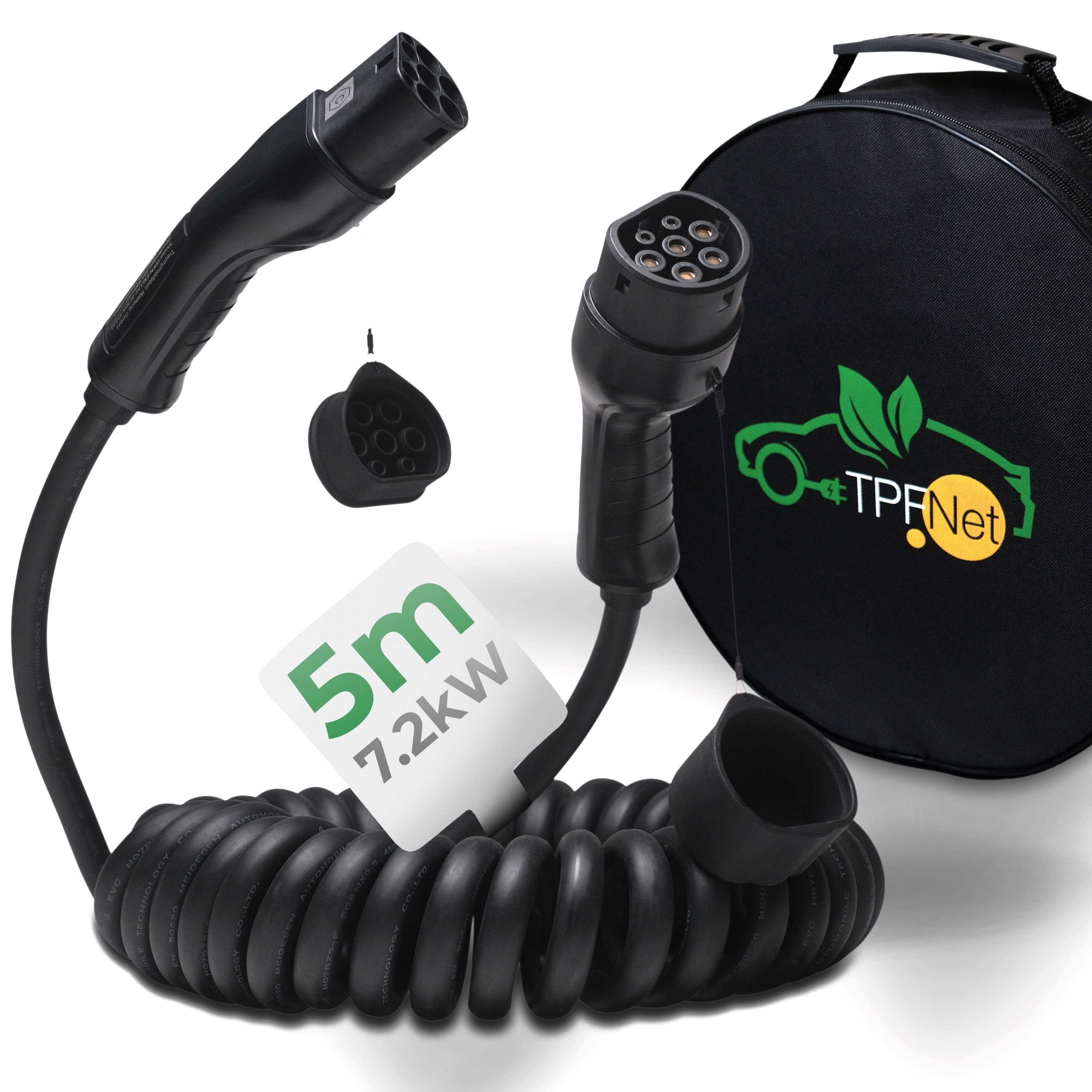 Typ 2 Spiral Kabel E-Auto 7.2kW Ladekabel 32A Autoladekabel