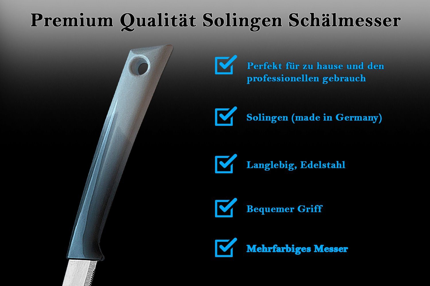 Gemüsemesser Wellenschliff SMI 6 Schälmesser Küchenmesser Solingen Stück Obstmesser