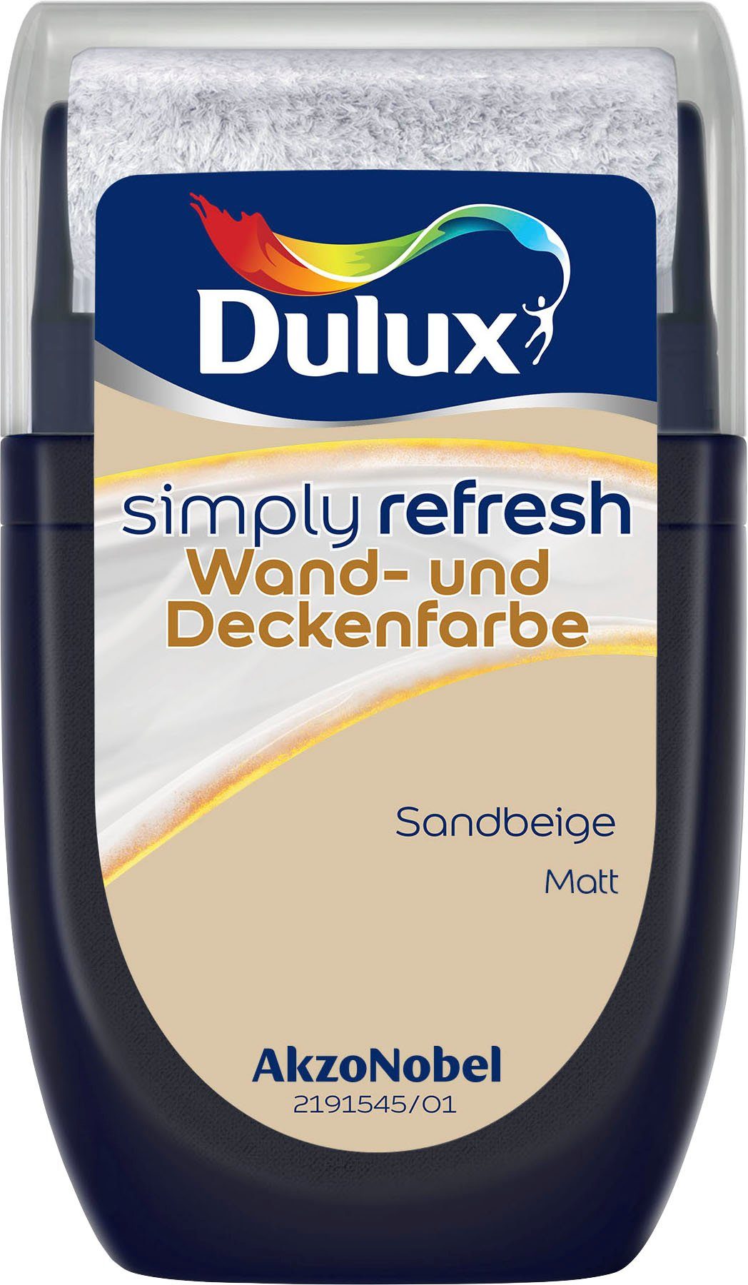 Dulux Deckenfarbe Sandbeige Tester, Wand- ml Refresh, 30 matt, Simply hochdeckend, und