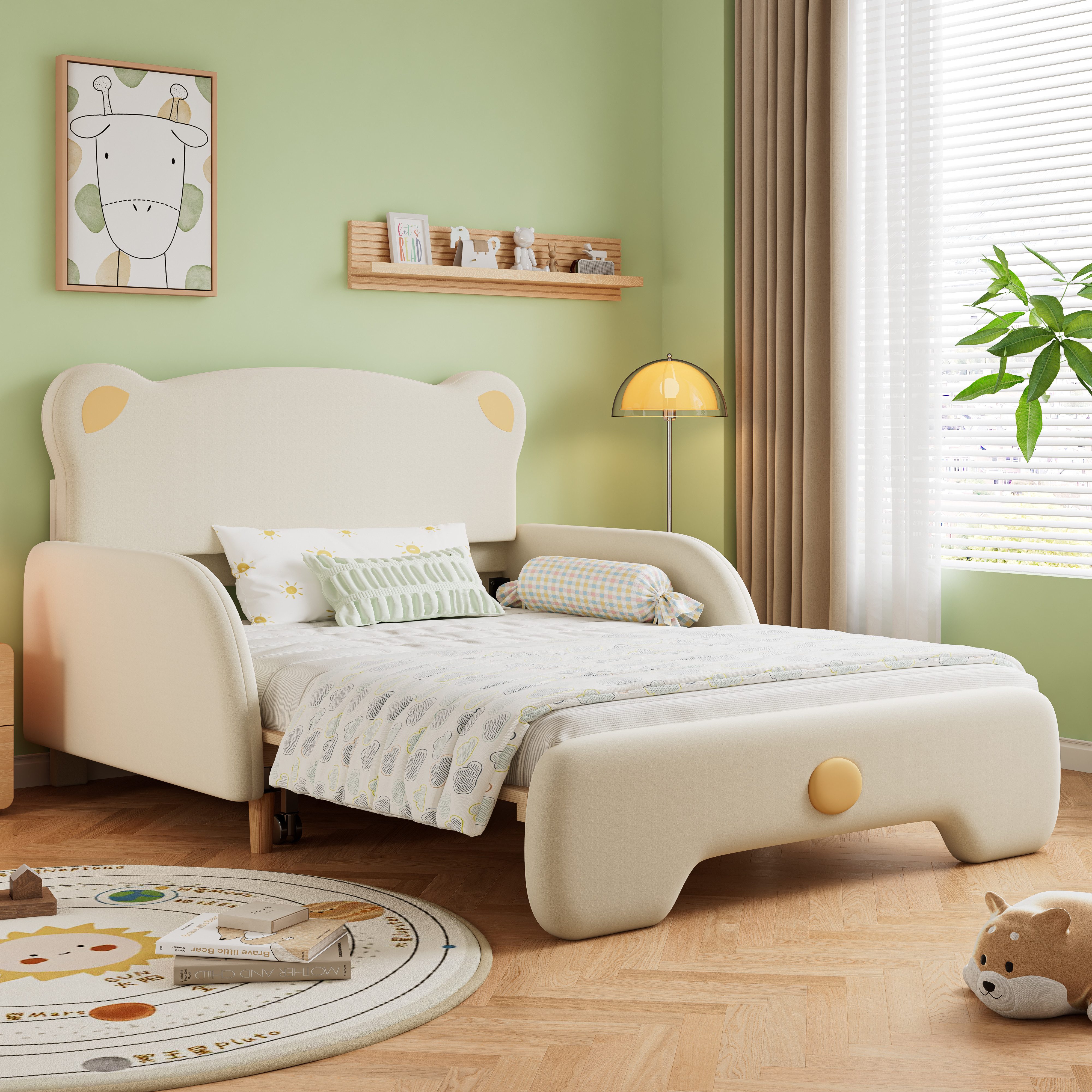 OKWISH Kinderbett Doppelbett in Bärenform, Polsterbett, Tagesbett Ausziehbe günstig online kaufen