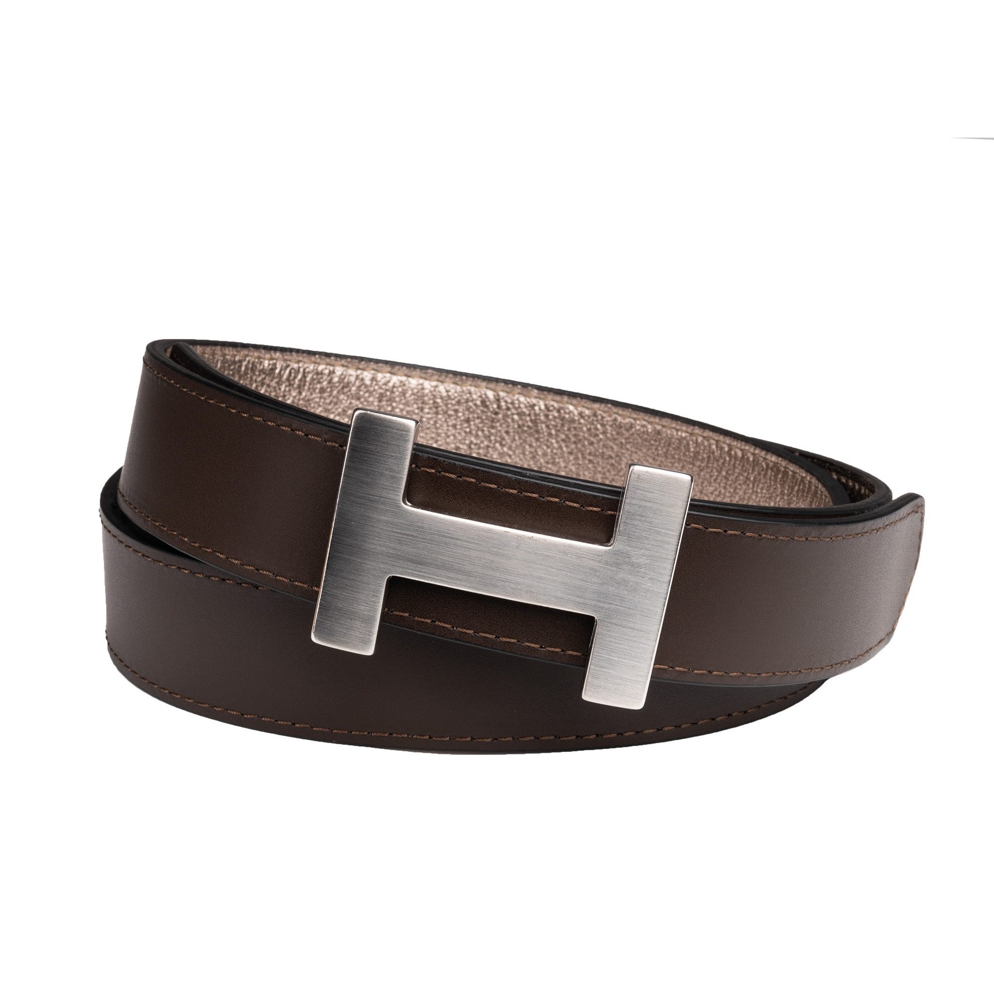 Handmade by CASSANDRA Wendegürtel "Two Sides" mit edler H-Schließe - ECHT LEDER Wendegürtel mit Geschenkbox