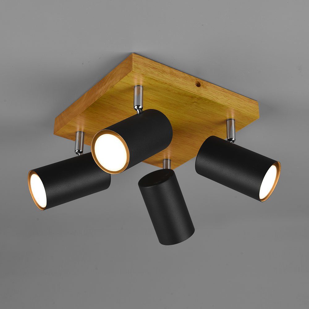 LED Decken Farbwechsel, inklusive, Deckenspot, Lampe Wohn Leuchtmittel Warmweiß, Zimmer Leuchte Holz etc-shop FERNBEDIENUNG Holz