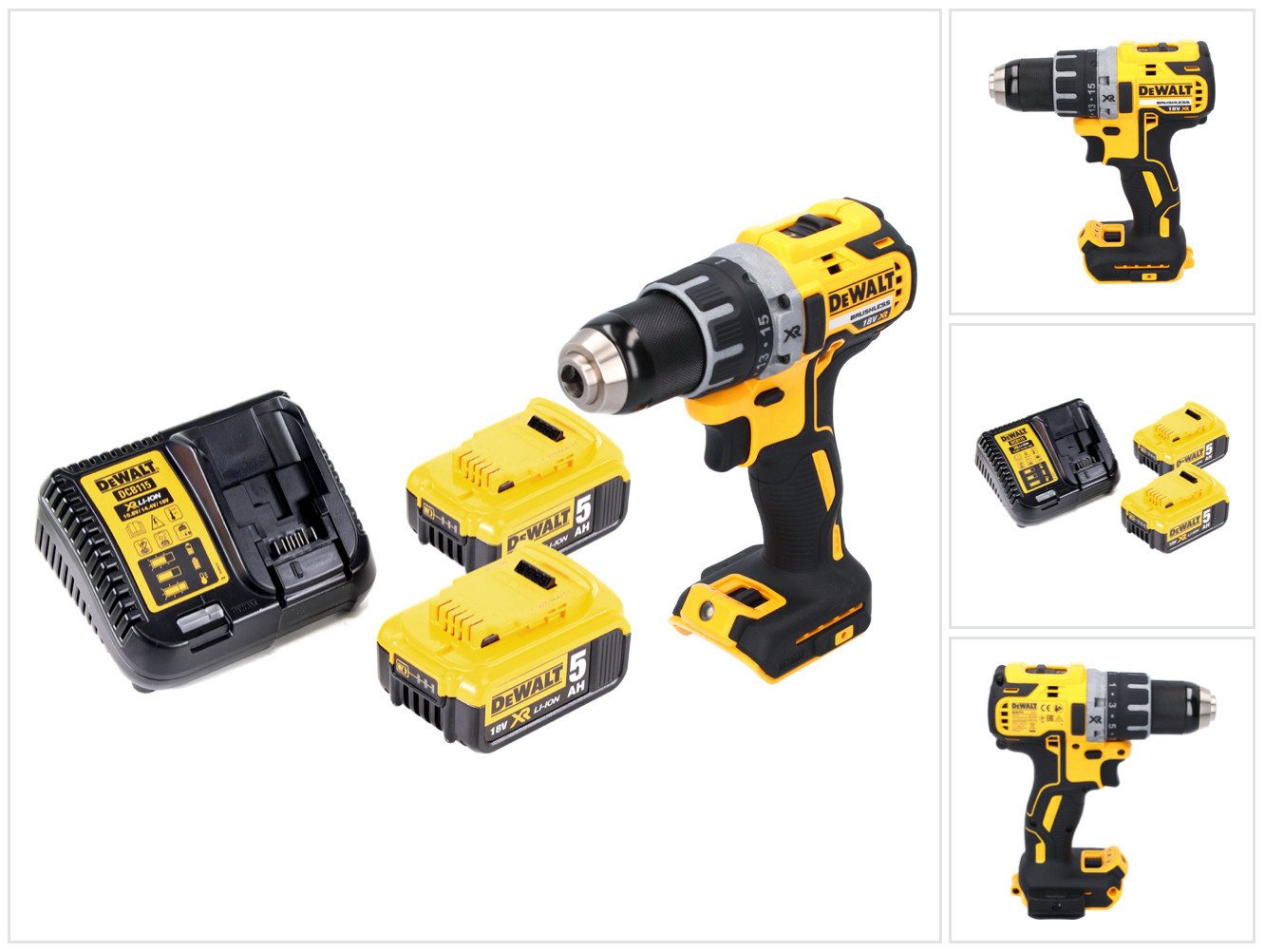 DeWalt Akku-Schrauber DCD 791 P2 Akku Bohrschrauber 18 V 70 Nm Brushless + 2x Akku 5,0 Ah +