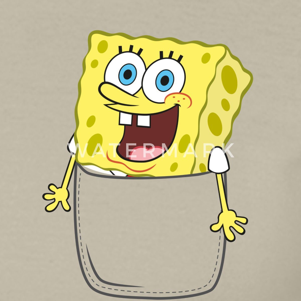 Spreadshirt T-Shirt SpongeBob Schwammkopf Ich Bin Bereit Brustmotiv Männer T-Shirt (1-tlg)