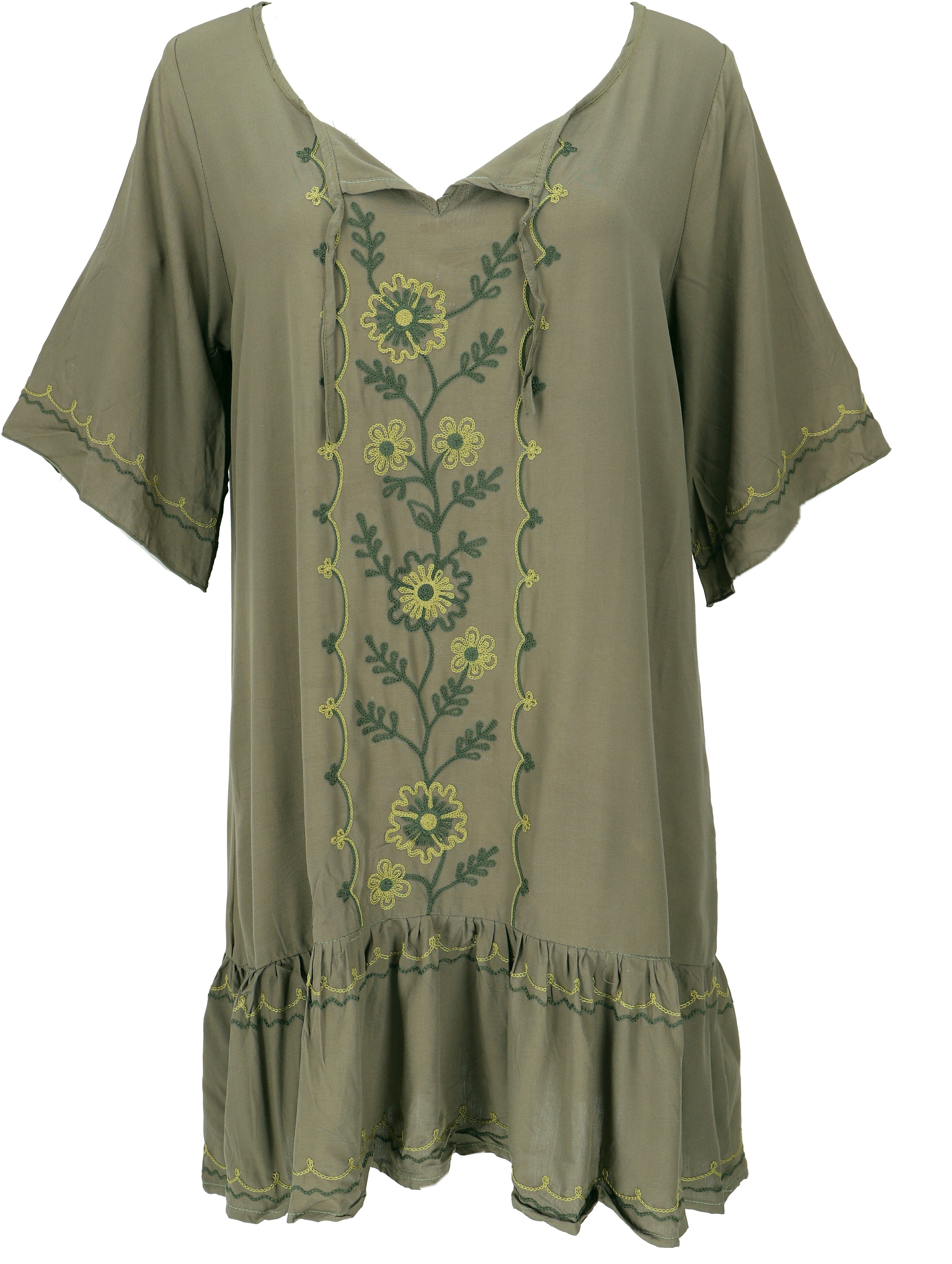 Guru-Shop Midikleid Bestickte Hippie Tunika, Boho günstig online kaufen