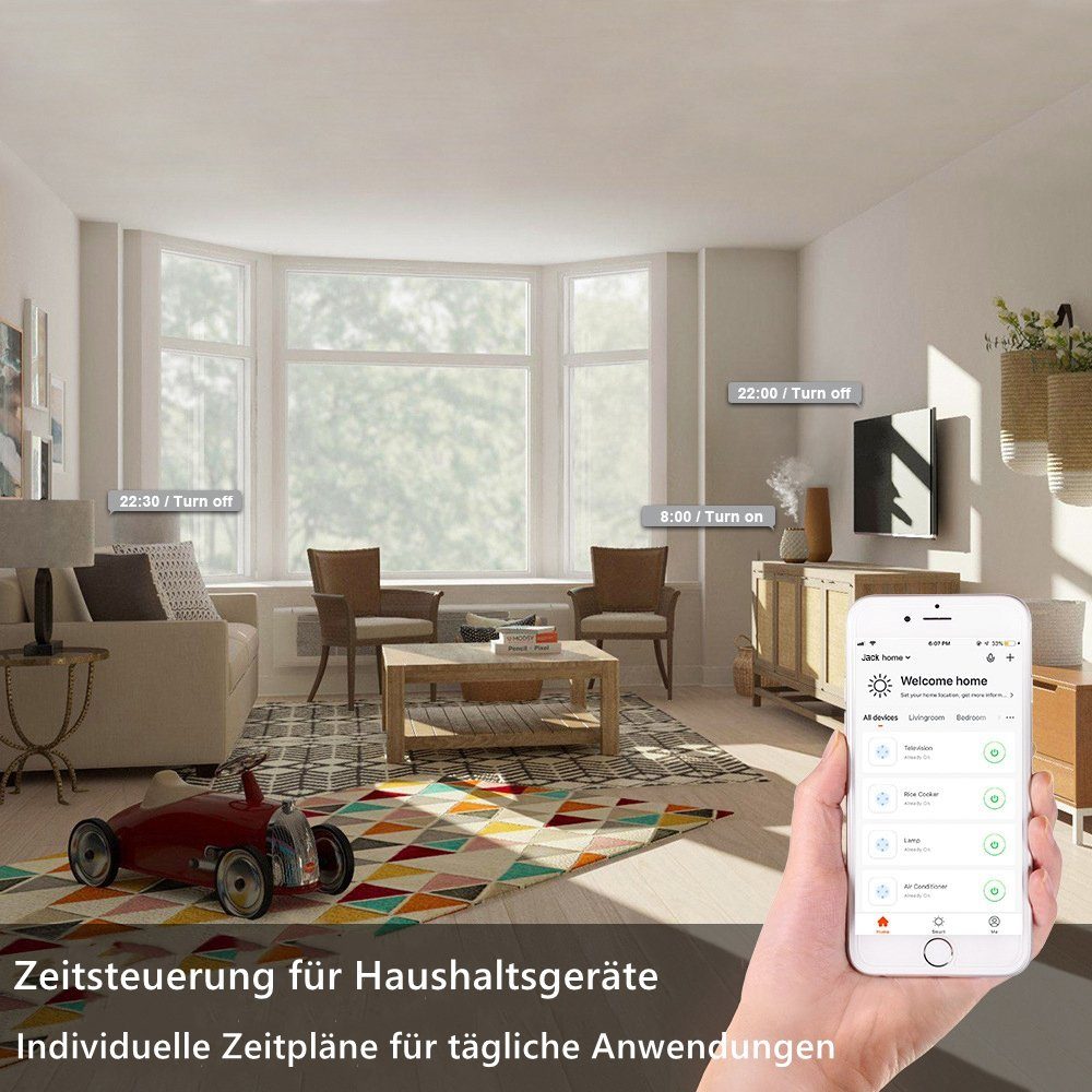 den Smart Steckdose Wifi Smart Plug, 1-St. Atäsi misst WLAN Steckdose Steckdose 16A,Alexa