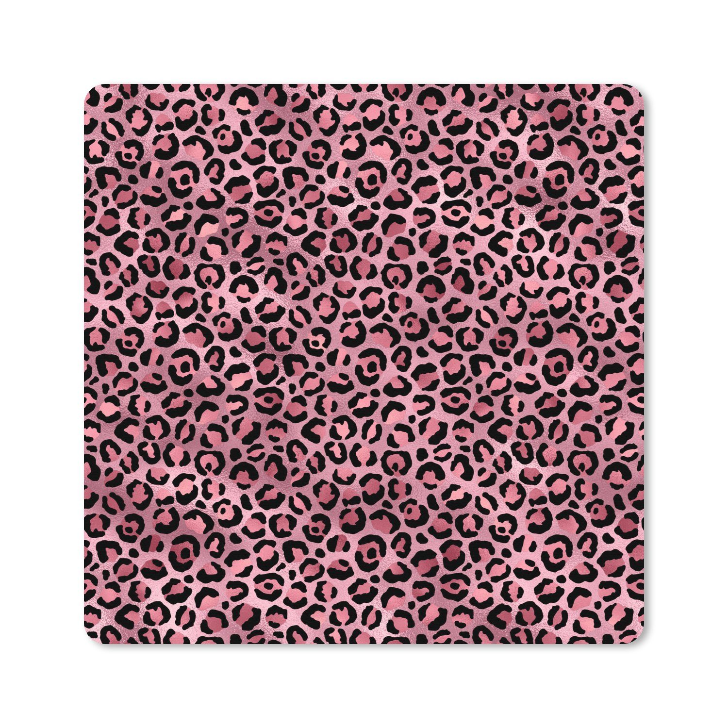 MuchoWow Mauspad Panther - Rosa - Tiermotiv - Muster (1-St), Mouse pad groß, Schreibtisch Zubehör, Desk Mat, 50x50 cm