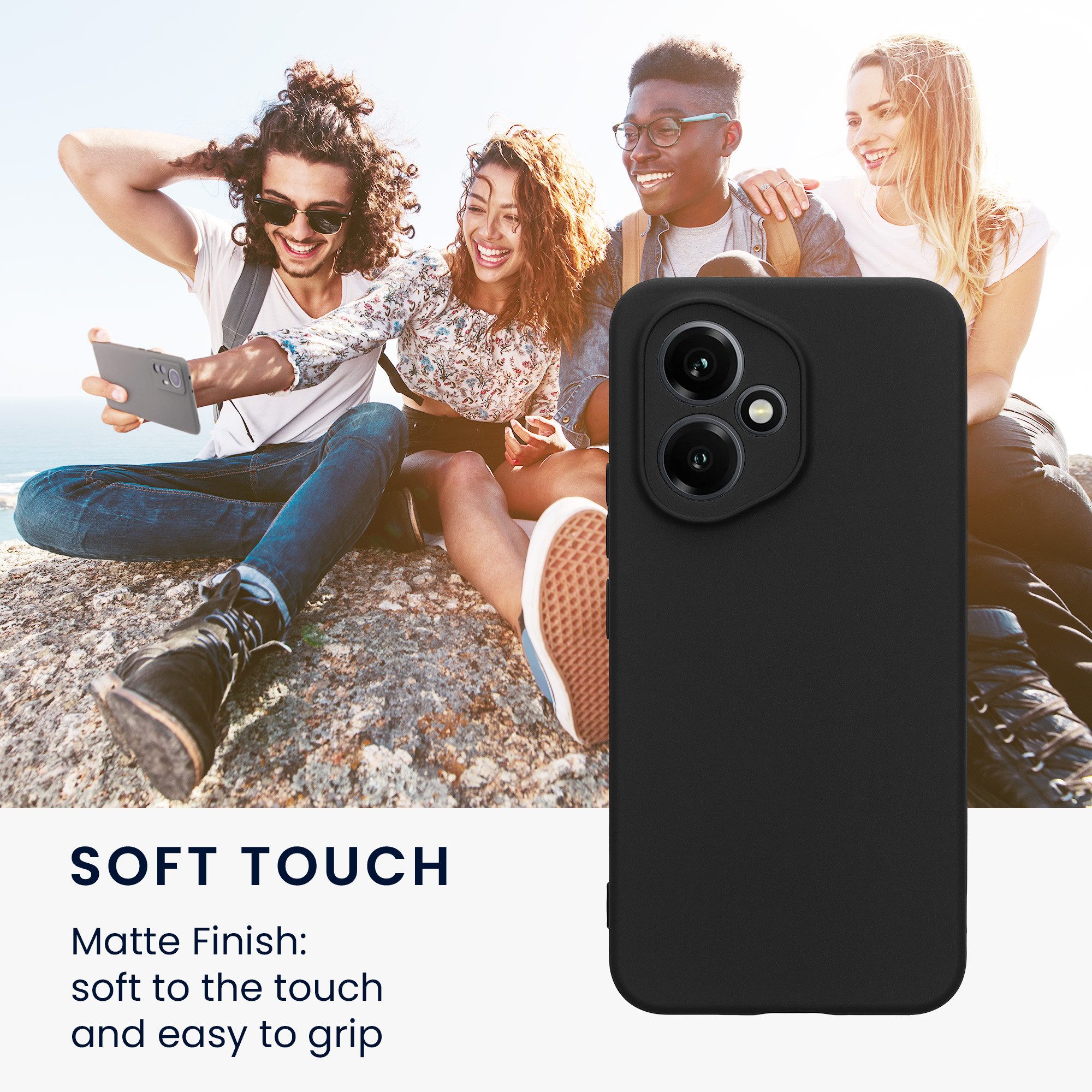 kwmobile Smartphone-Hülle Hülle für HONOR 400, Backcover Silikon - Soft Handyhülle - Handy Case in Schwarz matt – Bild 4 von 5