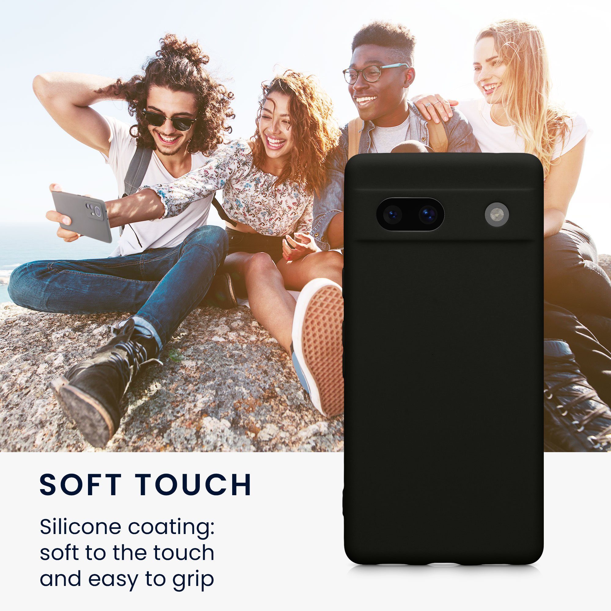 kwmobile Handyhülle Handyhülle für Google Pixel 7a Hülle, Weiches Handy Silikon Case - Schutzhülle Cover – Bild 4 von 5