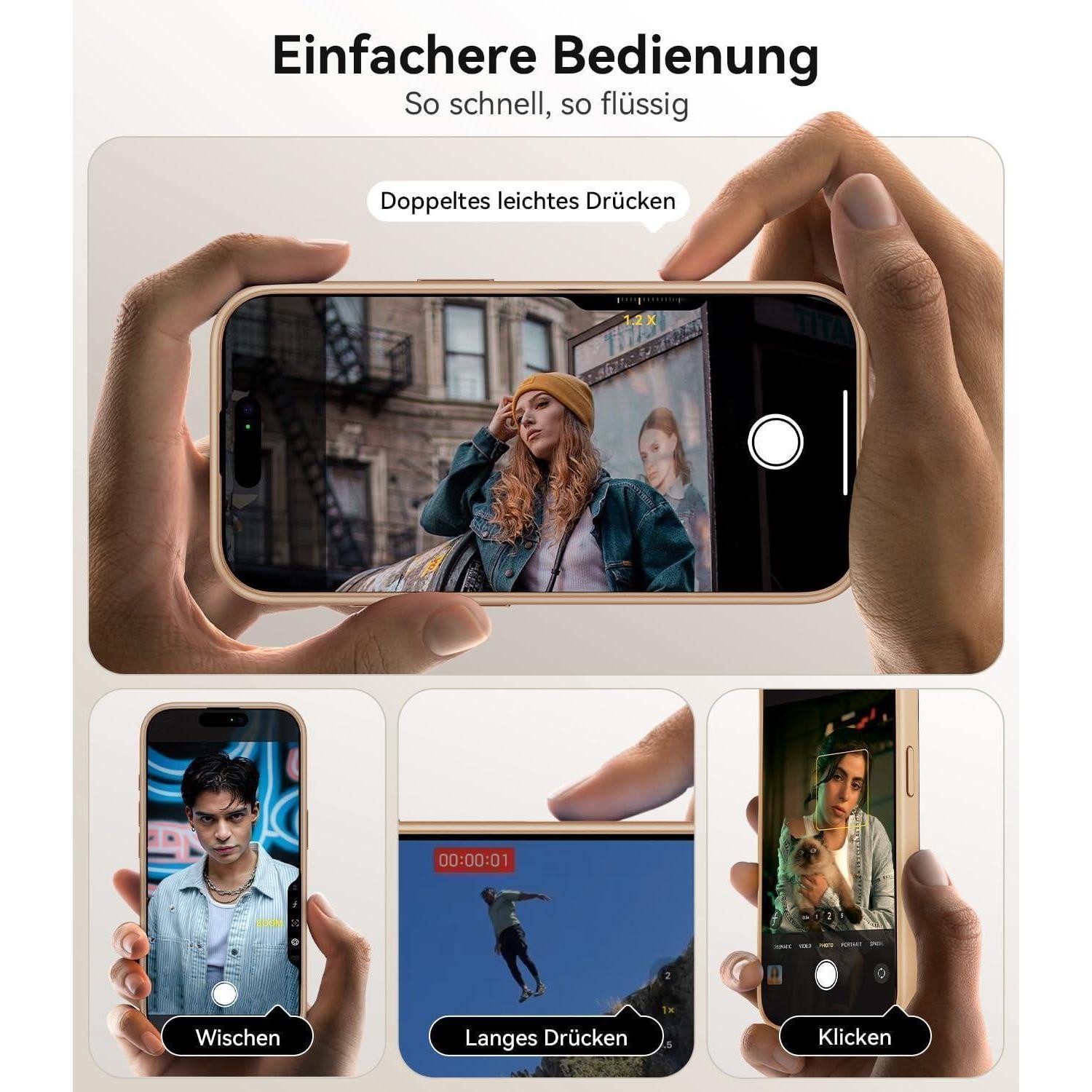 LuxusKollektion Handyhülle Schutzhülle iPhone 15 Pro Max MagSafe Kameraschutz Titan Blau