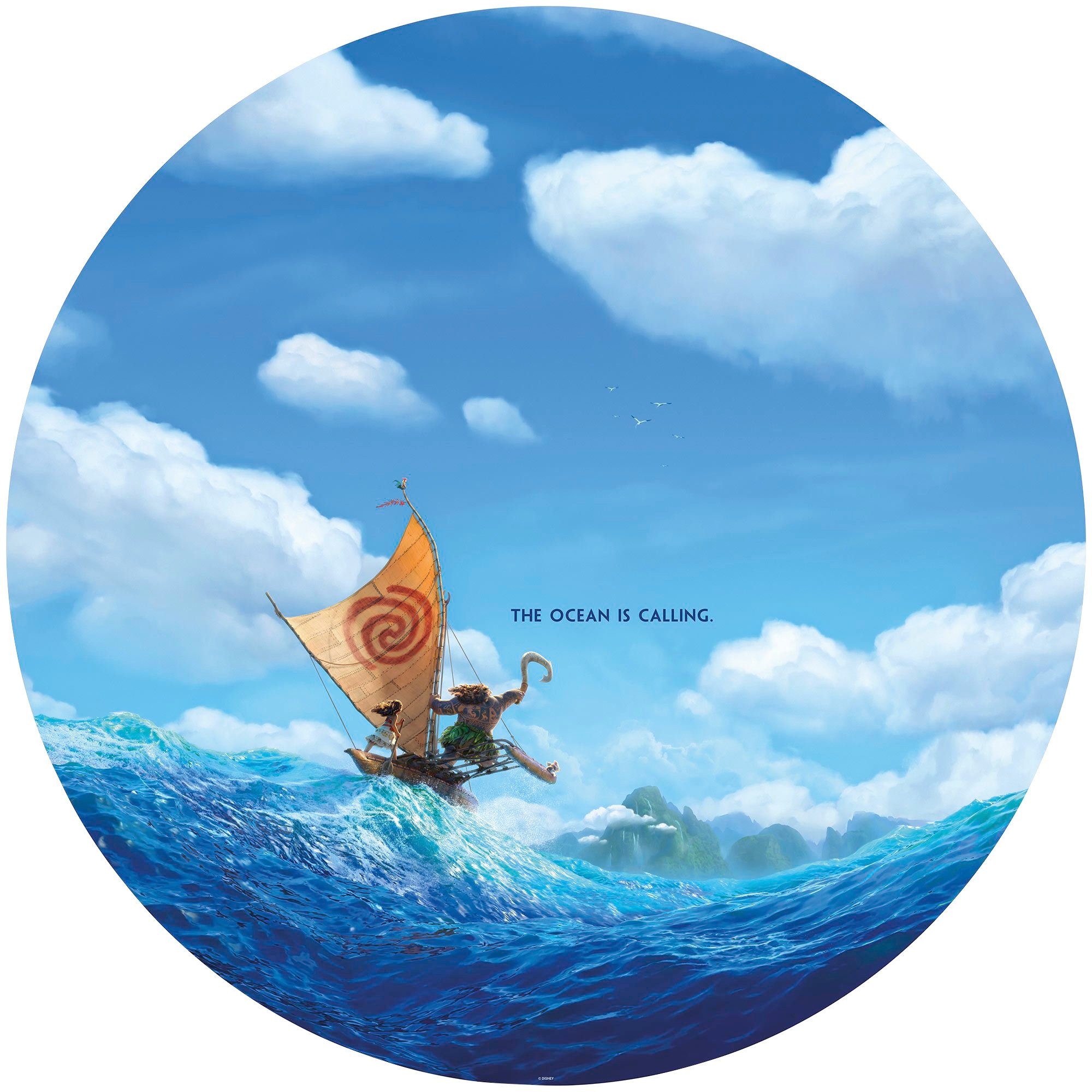 Komar Fototapete Vlies selbstklebend - Moana Ocean is Calling - Размер 125 x 125 cm, glatt, bedruckt, Kinderzimmer