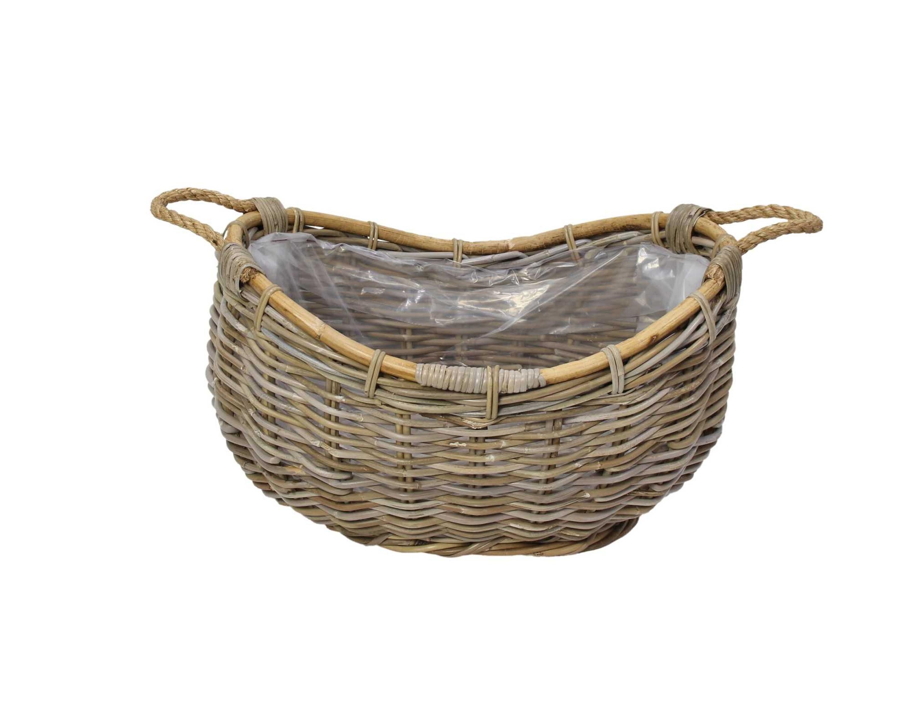 Allzweckkorb XXL Pflanzkorb Koobo Grey Rattan 58x43cm – Blumentopf