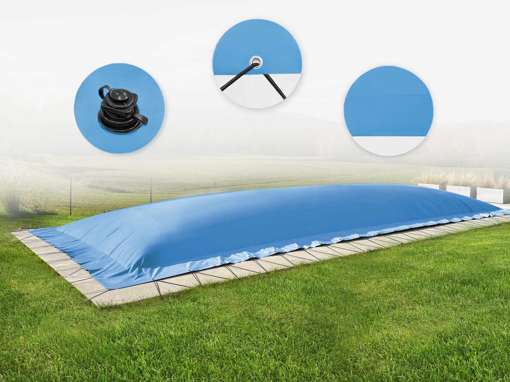 AirDeluxe Pool-Abdeckplane (Profi-Qualität) Rechteckige aufblasbare Poolpla günstig online kaufen