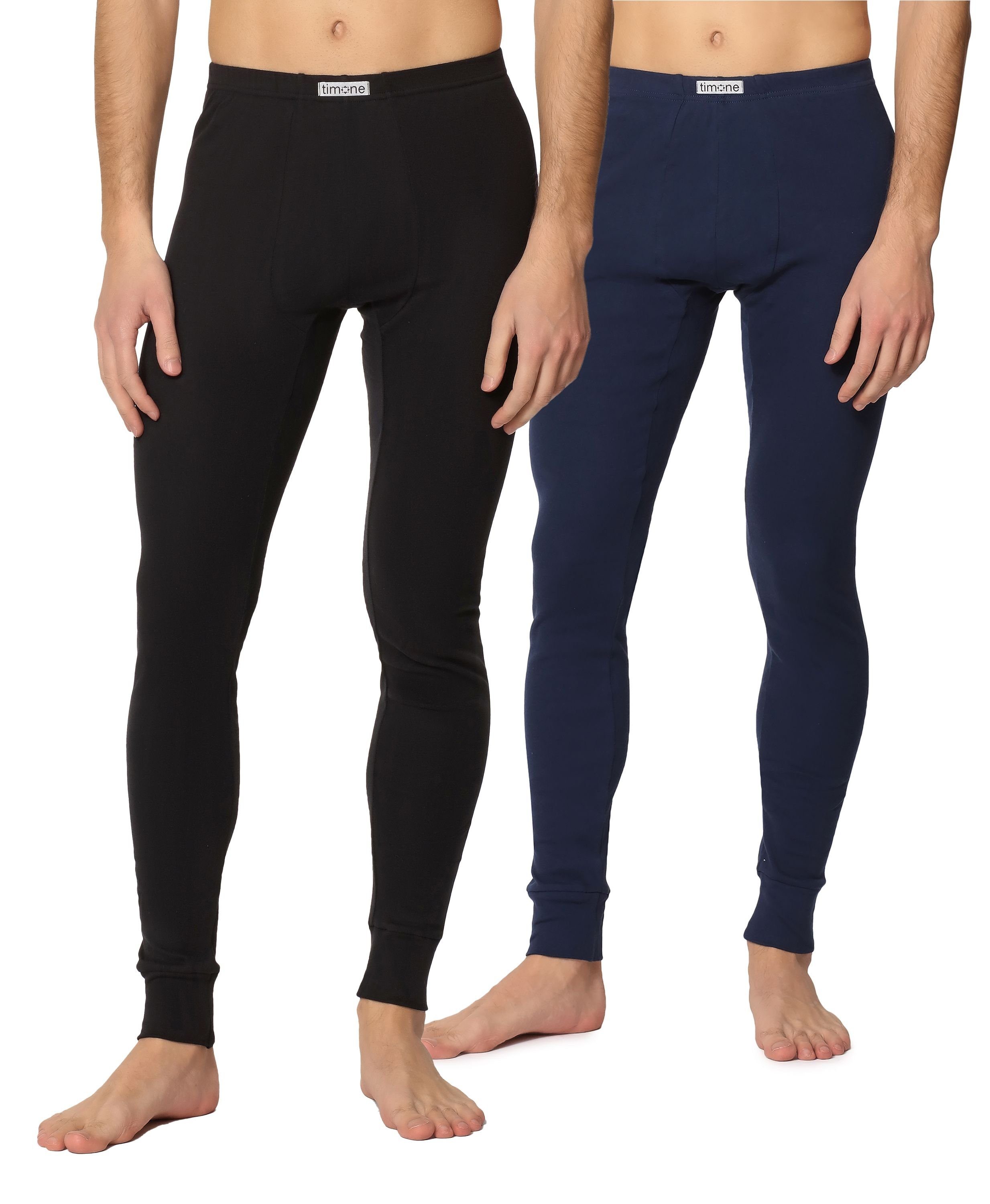 Timone Lange Unterhose Herren Lange Unterhose TI30-127 (1-St) 2er Pack Schwarz/Marineblau