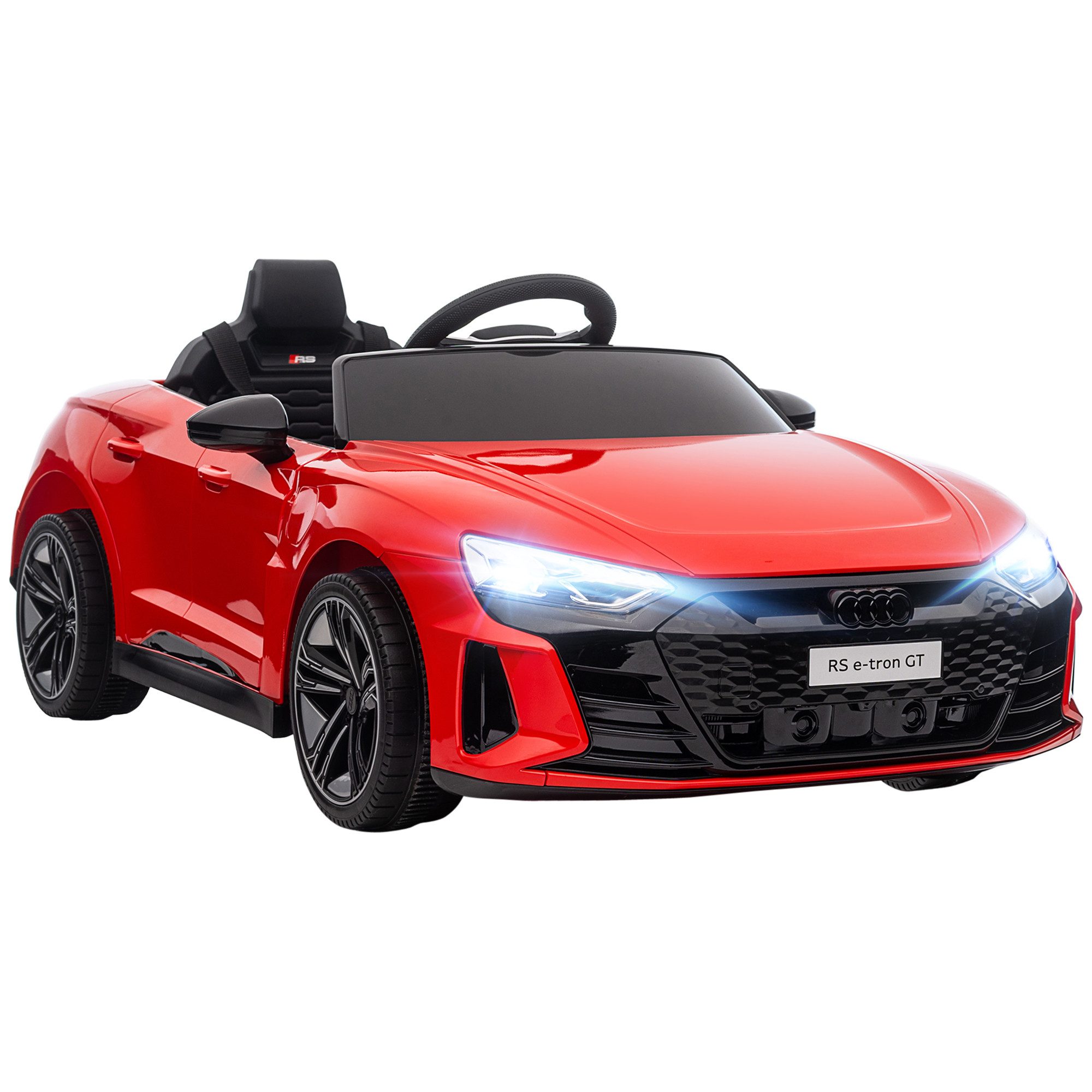 HOMCOM Elektro-Kinderauto Audi-lizenziert, Kinderauto bis 5 km/h, für Kinder 3-5 Jahre, Belastbarkeit 25 kg, (1-tlg), für Garten, Balkon, Rot
