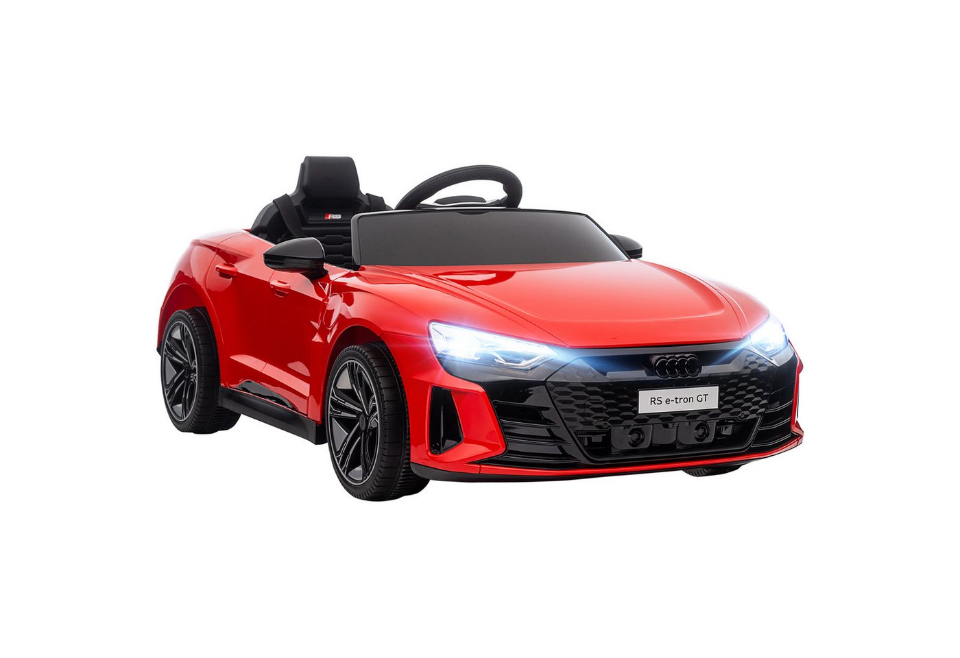 HOMCOM Elektro-Kinderauto Audi-lizenziert, Kinderauto bis 5 km/h, für Kinder 3-5 Jahre, Belastbarkeit 25 kg, (1-tlg), für Garten, Balkon, Rot