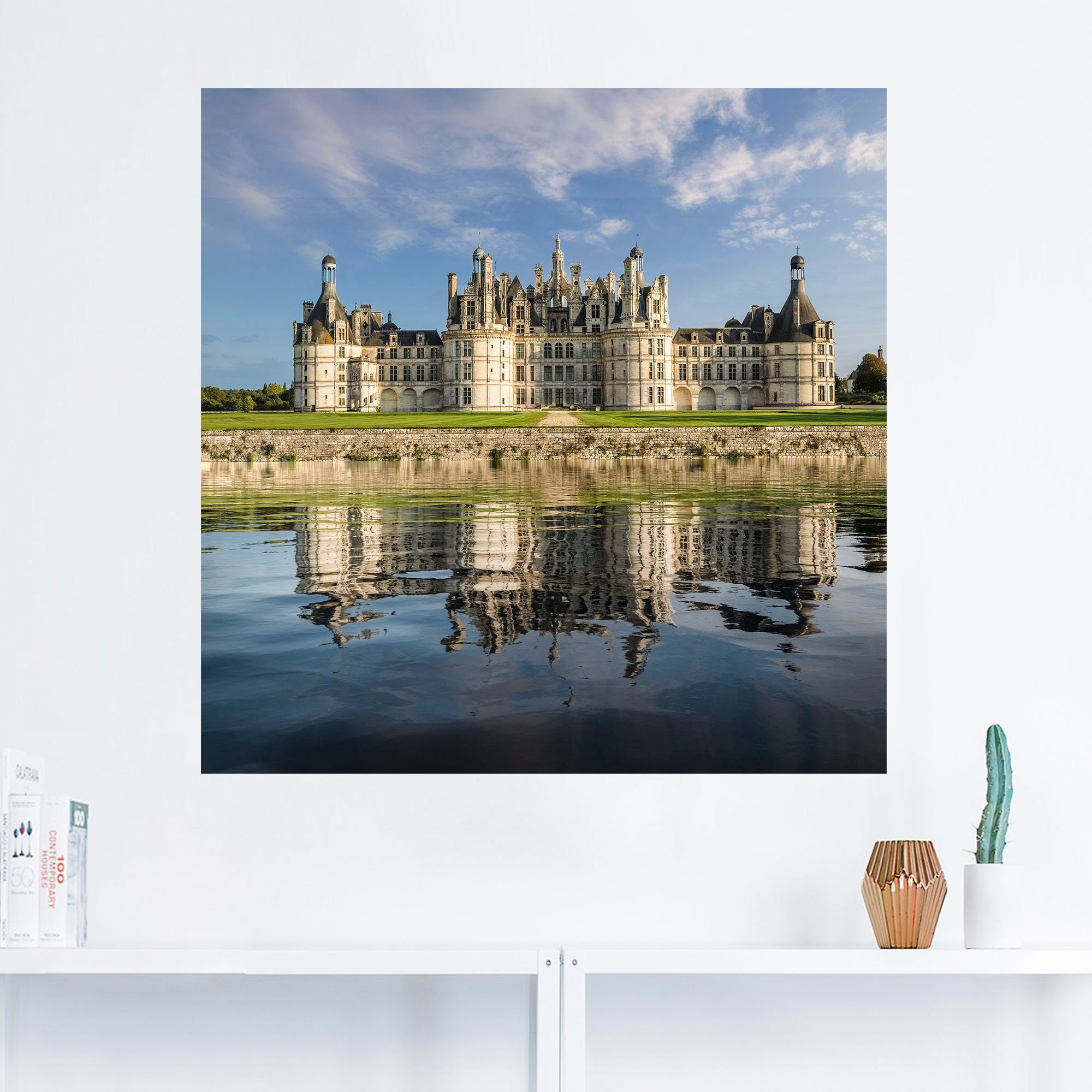 Chambord, Größen oder Alubild, Gebäude St), (1 versch. in als Wandbild Artland Leinwandbild, Chateau Wandaufkleber Loire-Schloss Poster