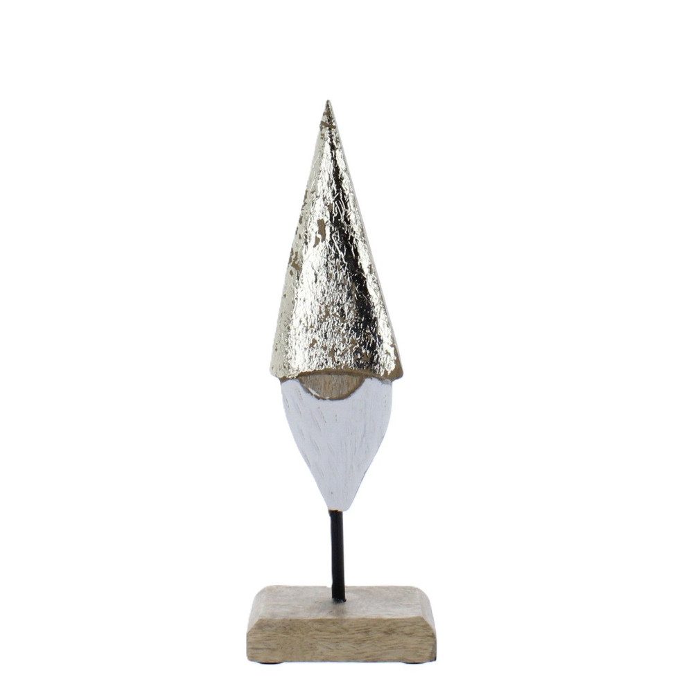 MICA Weihnachtsfigur Standdeko Wichtel - gold/weiß/braun günstig online kaufen