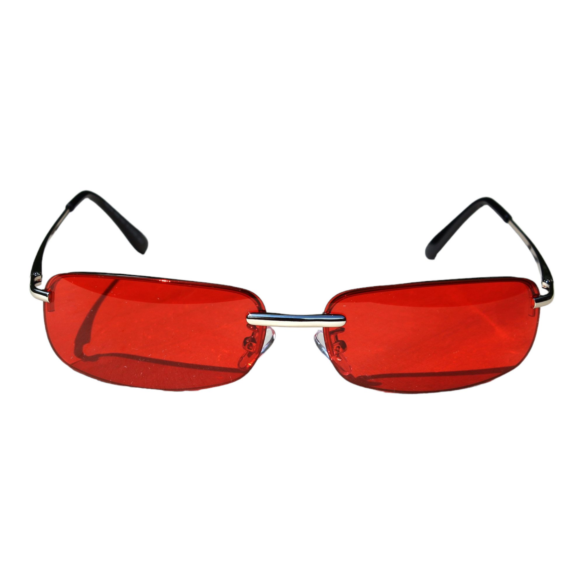 Rennec Sonnenbrille (Schmale Metall Sonnenbrille Rechteckig Getönt oder Verspiegelt) Leichte Brille aus Edelstahl mit Federscharniere und Hardcase