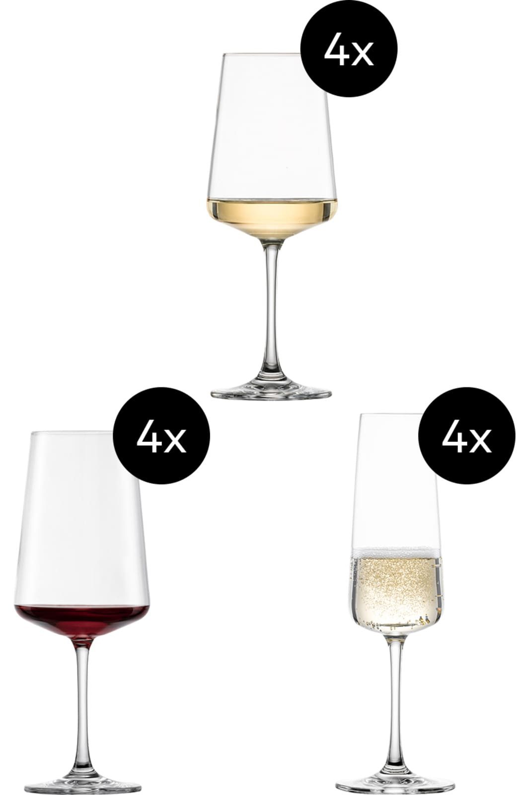 SCHOTT-ZWIESEL Gläser-Set MioVino Wein- & Sektgläser 12er Set, 12-tlg., Glas