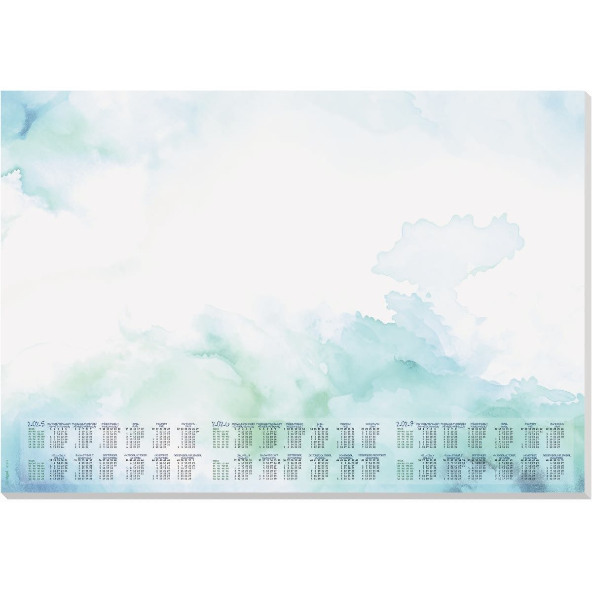 Sigel Schreibtischunterlage Schreibunterlage Watercolor Sea 3-Jahres-Kalendarium 595x410mm 30 Blat