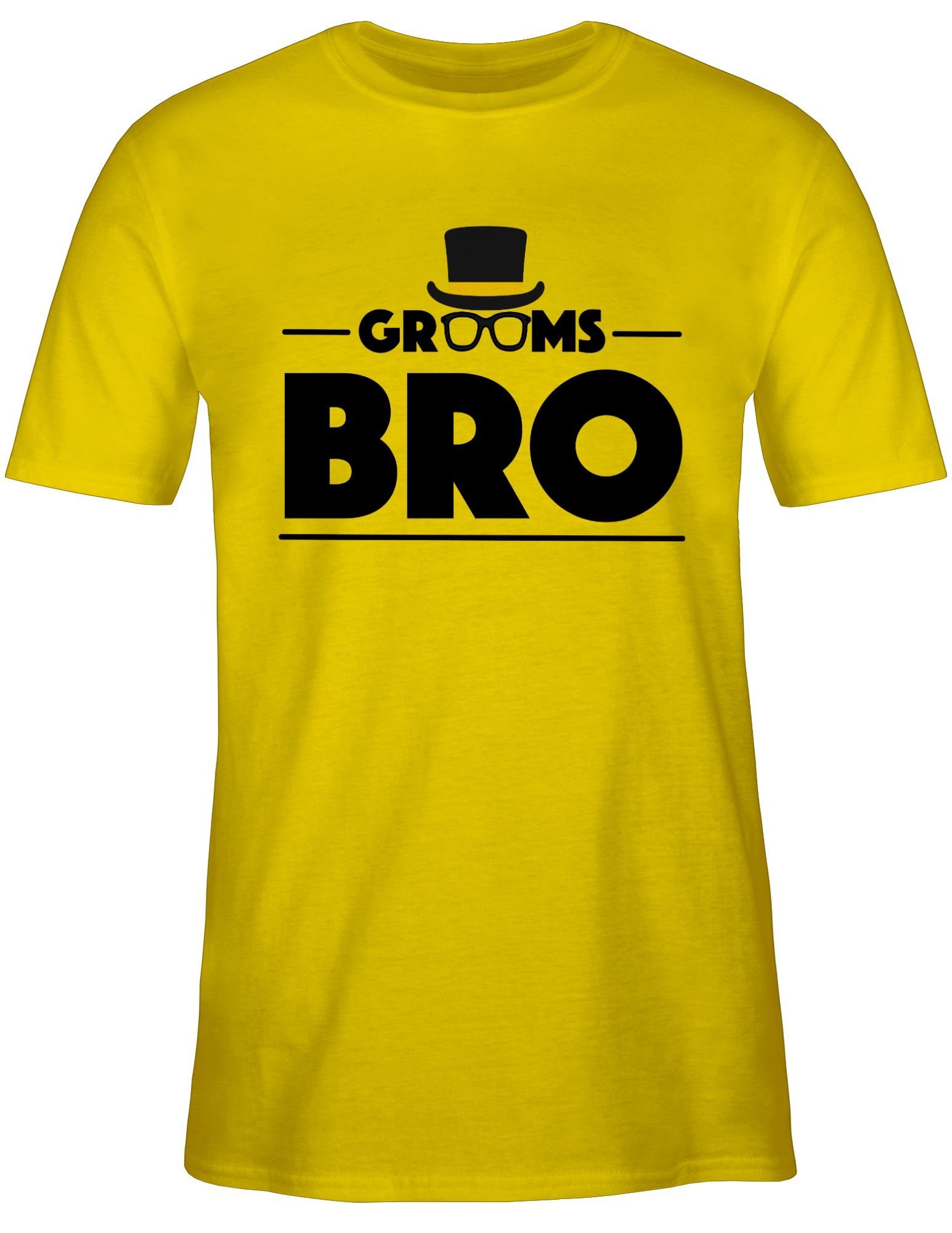 Shirtracer T-Shirt Grooms Bro JGA 3 Männer Gelb