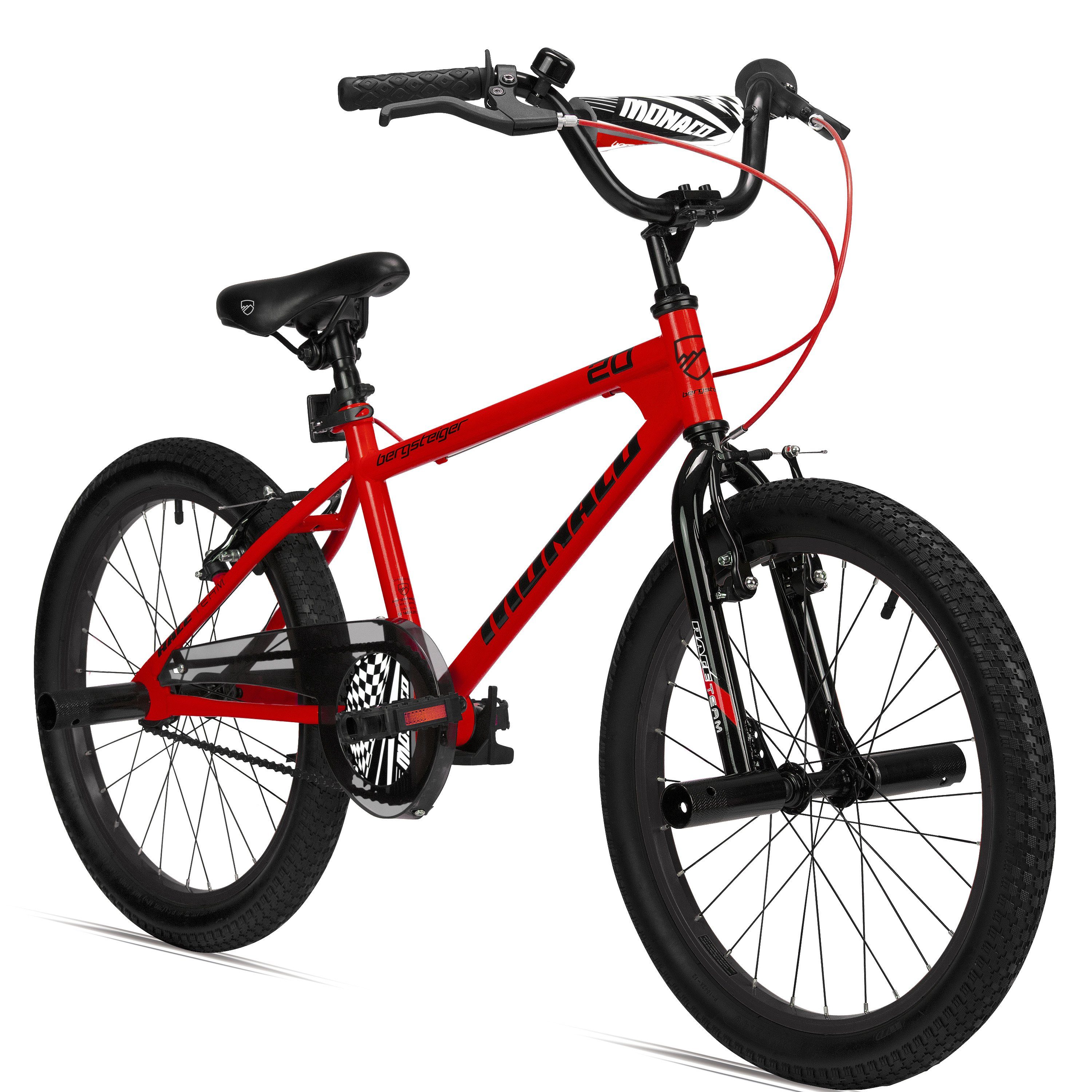bergsteiger Kinderfahrrad Monaco 20 Zoll BMX, geeignet für 6 - 9 Jahre, Mädchen, Jungen, 1 Gang, V-Brakes