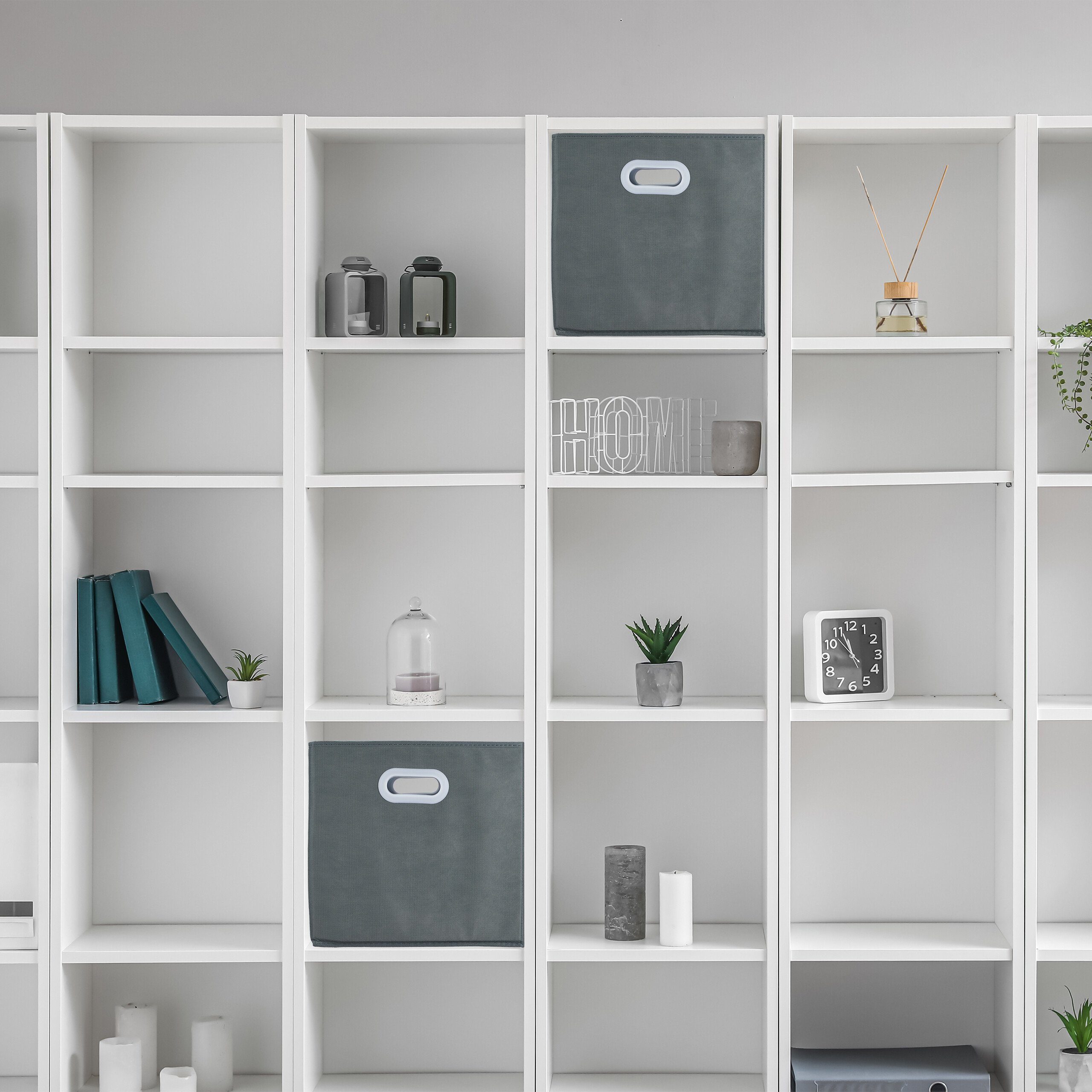 relaxdays Aufbewahrungsbox Graue Aufbewahrungsbox im 4er günstig online kaufen