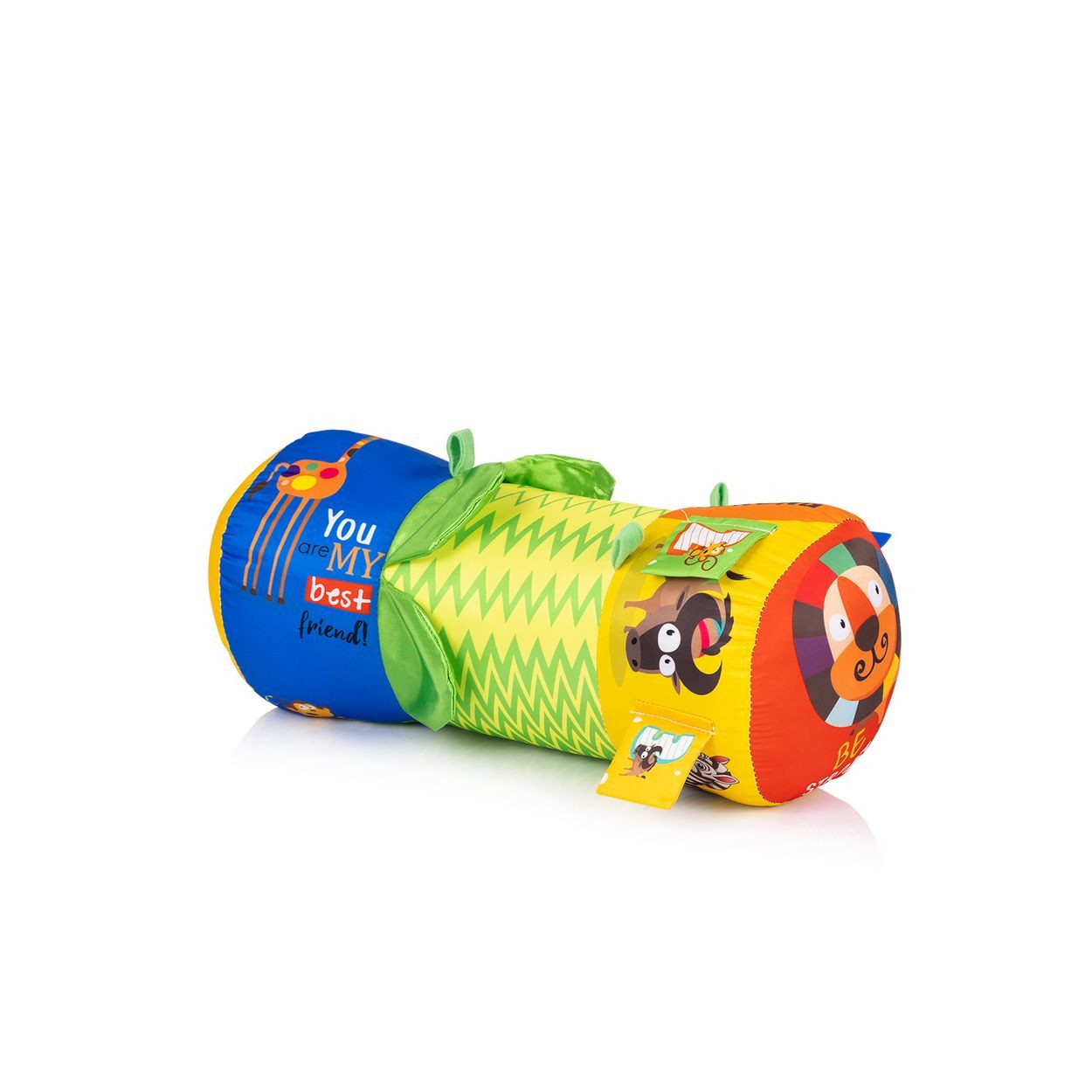 Chipolino Babykissen Kissenrolle, Beißringe, Greiflinge, Motorikförderung, Bauchlage, Stofftier
