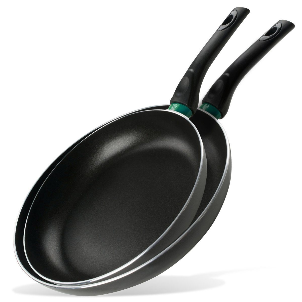 Chefkoch trifft Fackelmann Bratpfanne Bratpfannen-Set, Antihaft-Pfannen, Kochgeschirr, 2-teiliges Set, Aluminium, Pfannenset