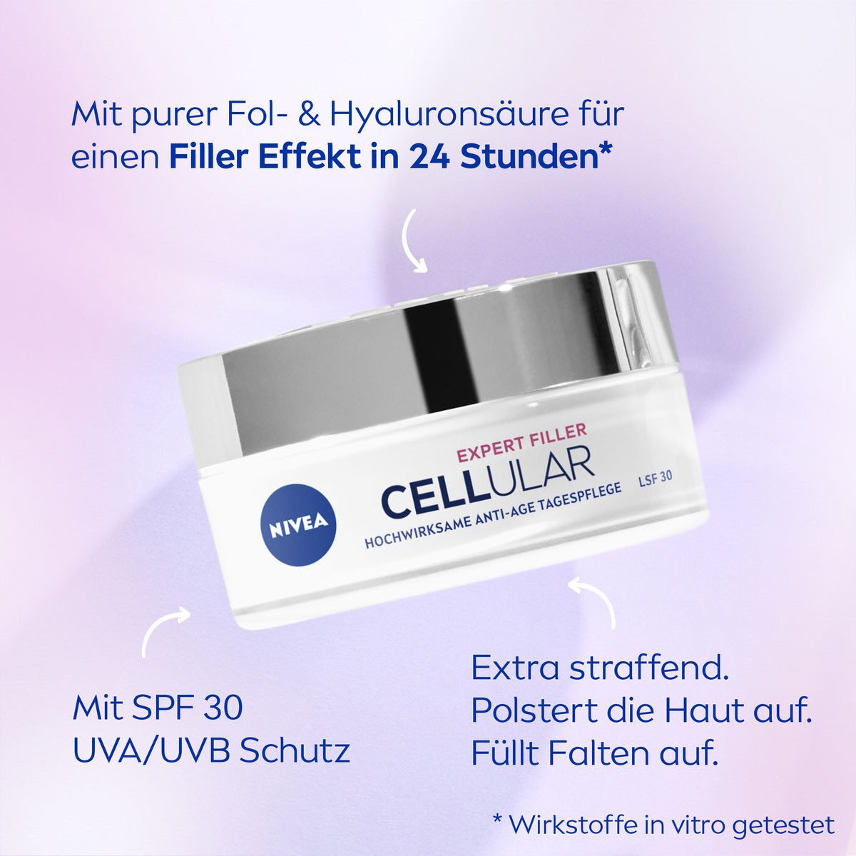 Nivea Tagescreme CELLULAR EXPERT FILLER TAGESPFLEGE LSF 30, für Gesicht, auch reife Haut, Creme-Textur