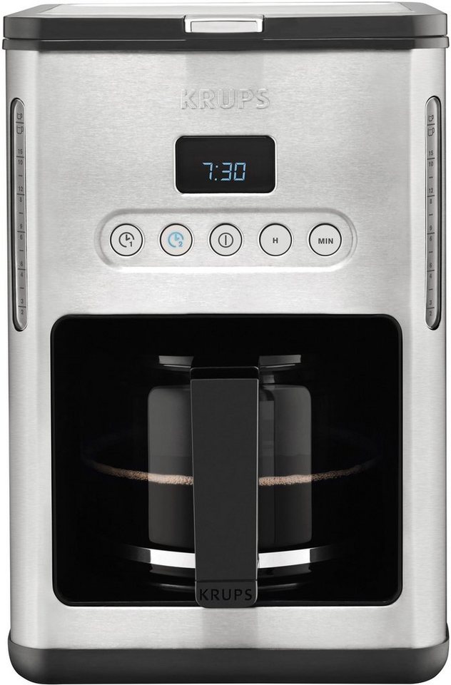 Krups Filterkaffeemaschine KM442D, 1,25l Kaffeekanne, Papierfilter 1x4, mit  Keep Warm-Funktion, Programmierbare, hochwertige Filter-Kaffeemaschine