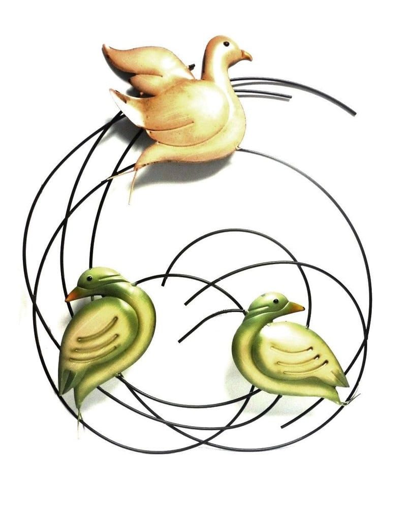 Wanddekoobjekt Wandrelief Vögel