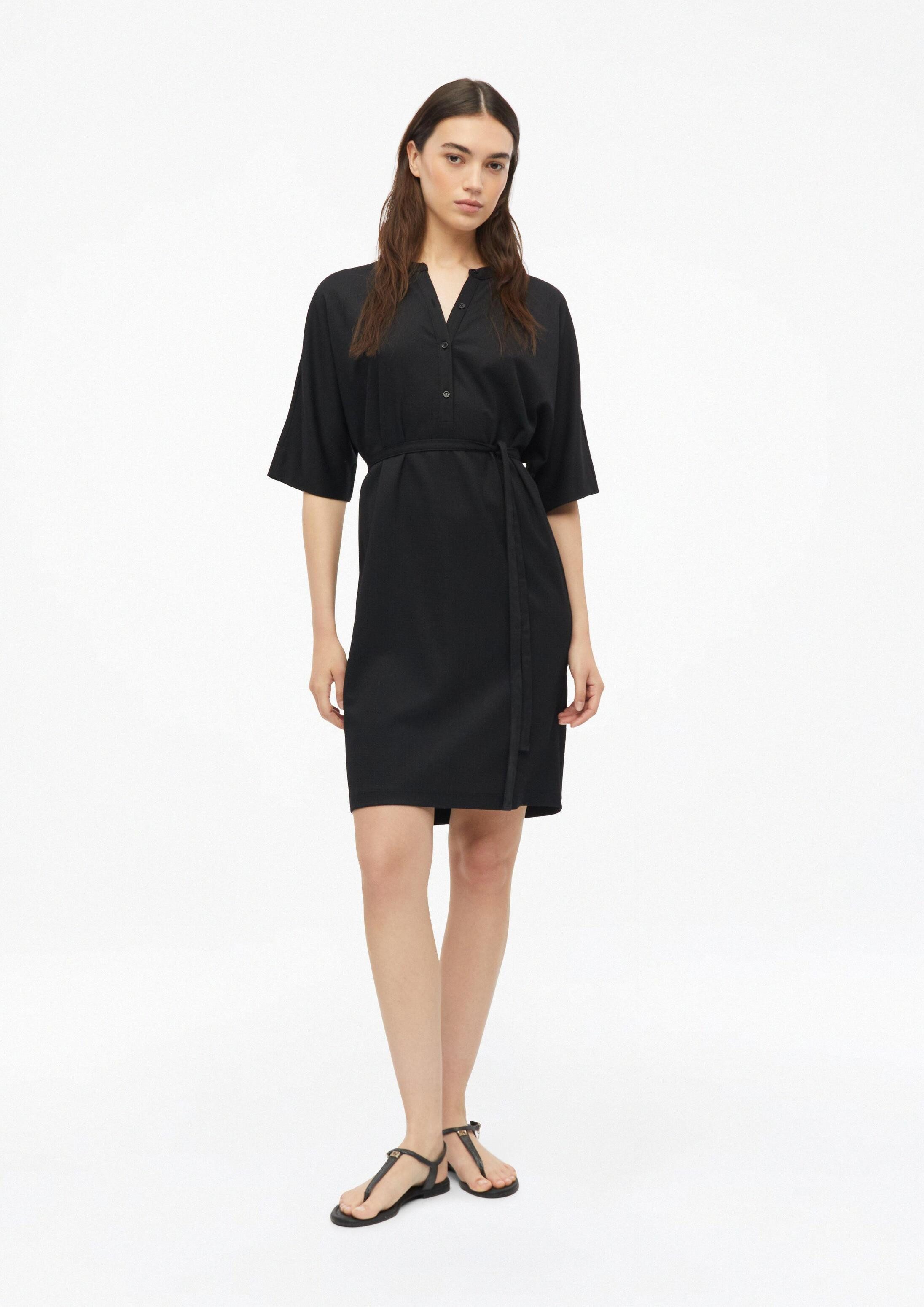 s.Oliver Midikleid Kleid Strukturiertes Jersey-Kleid mit Gürtel und Knopfleiste – Bild 5 von 5