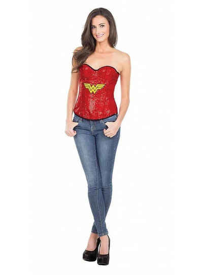 Rubie´s Kostüm Wonder Woman Pailletten Corsage für Mottoparty, Körperbetonendes Oberteil mit Superheldin-Motto