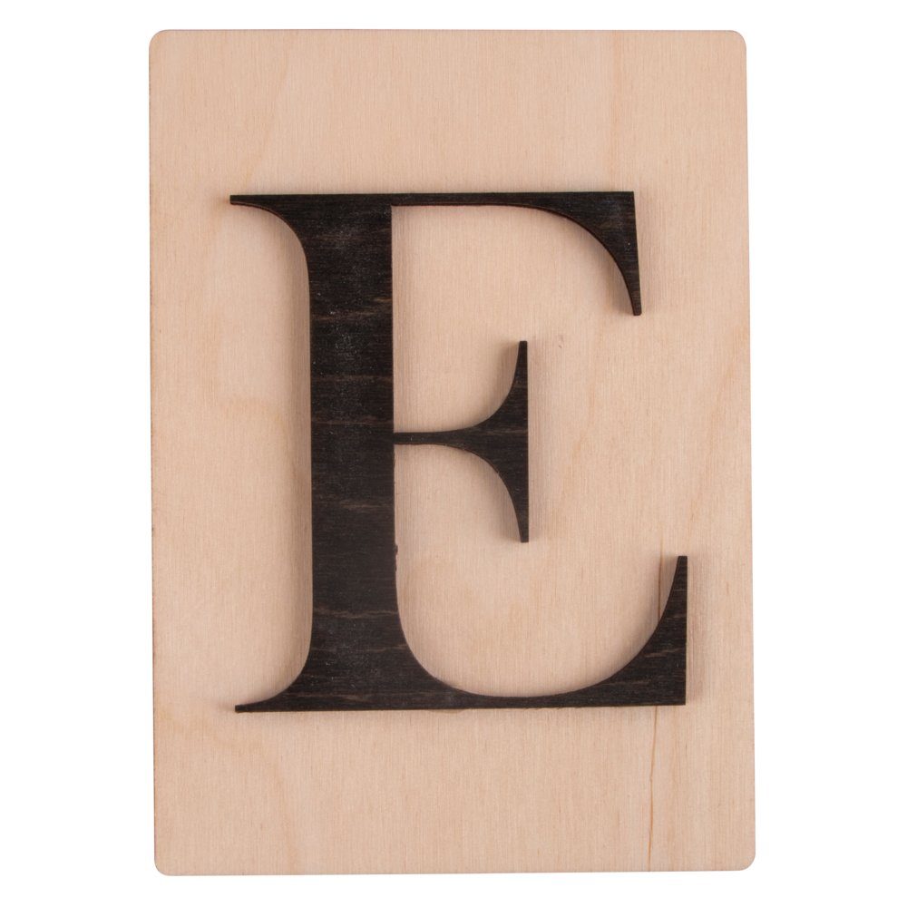 Rayher Deko-Buchstaben Holz schwarz Buchstabe E FSC 10,5x14,8cm