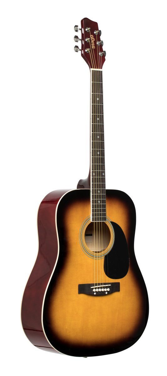 Stagg Konzertgitarre SA20D SNB Sunburst Dreadnought Akustikgitarre mit Decke aus Lindenholz