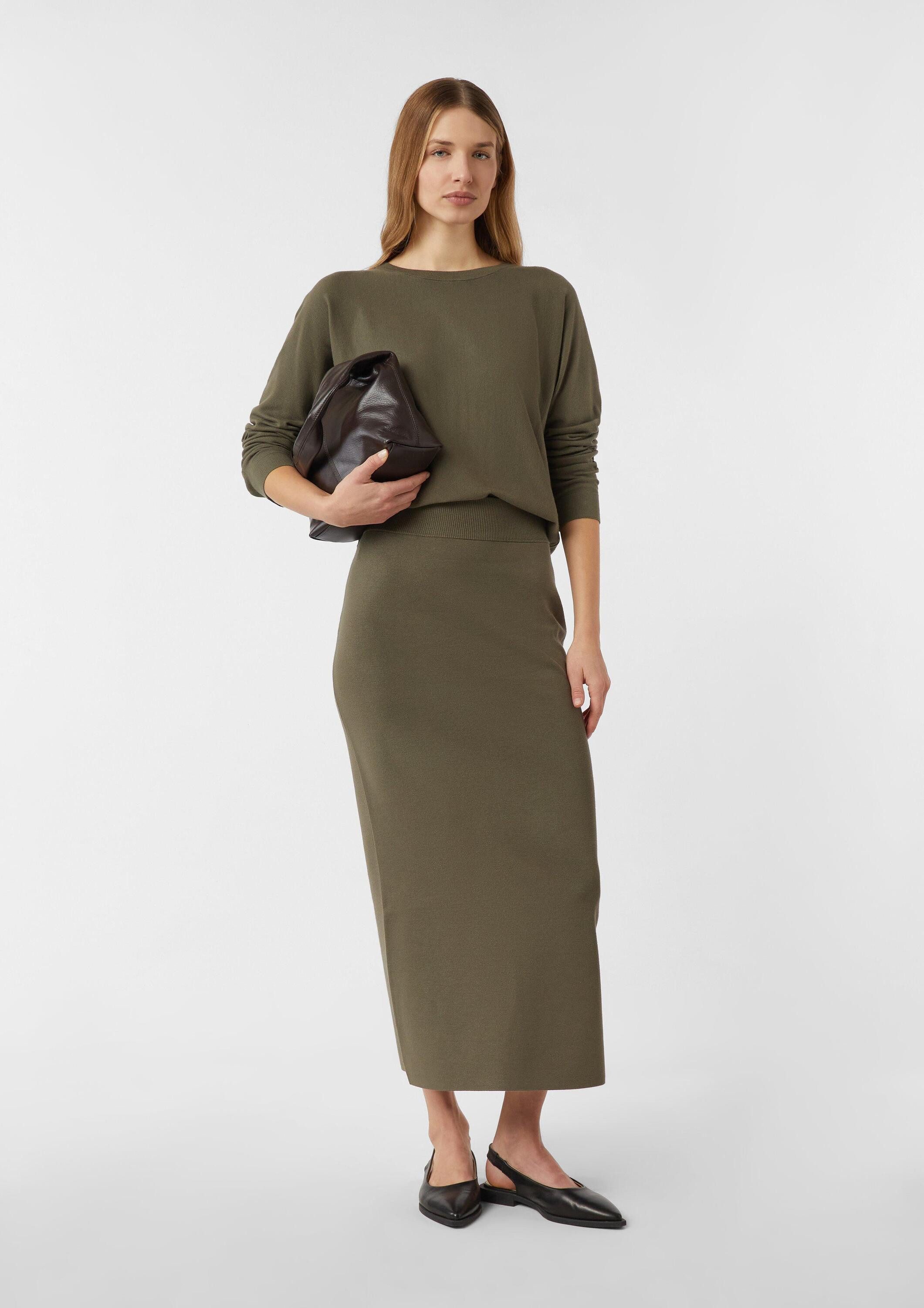 comma Maxirock Rock Langer Feinstrickrock mit Schlitz günstig online kaufen