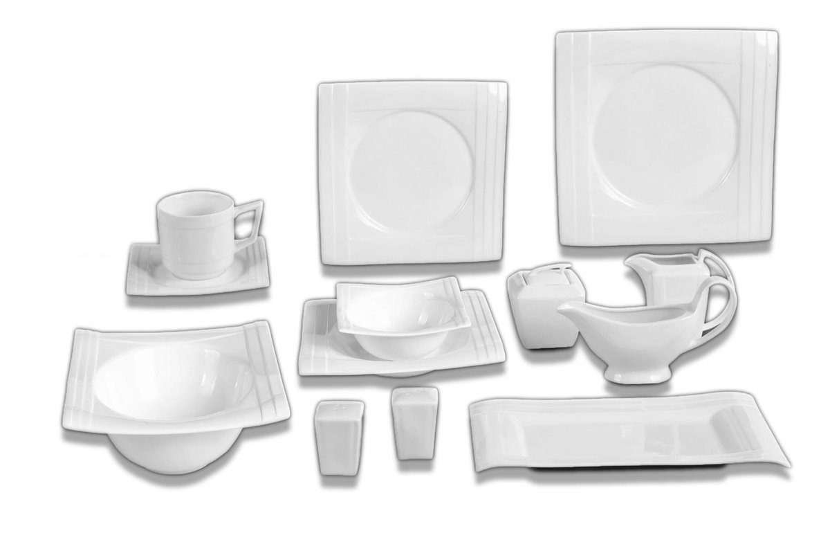 Tullip Kombiservice (43-tlg), 6 Personen, Geschirr-Set, Tafelservice, Kaffeeservice, Designed in Germany