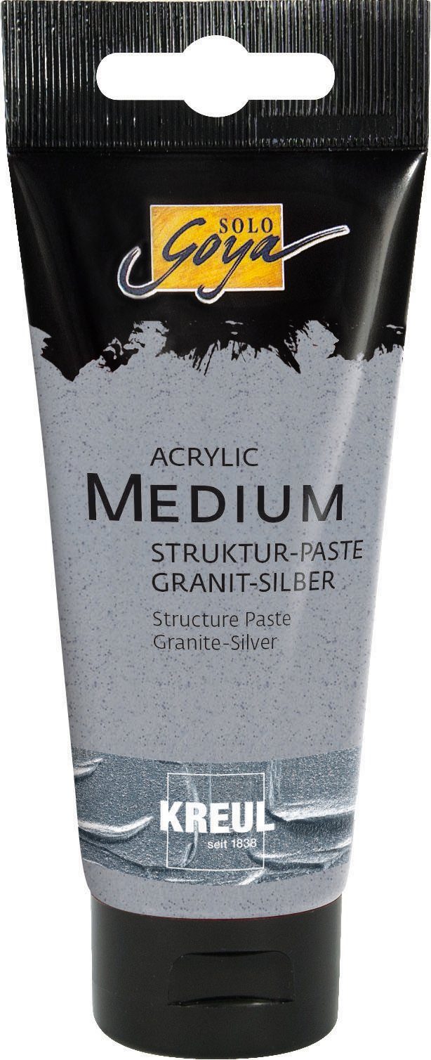 Kreul Strukturpaste Effekt-Paste Acrylic Medium Struktur-Paste, glänzend Granit/Silber