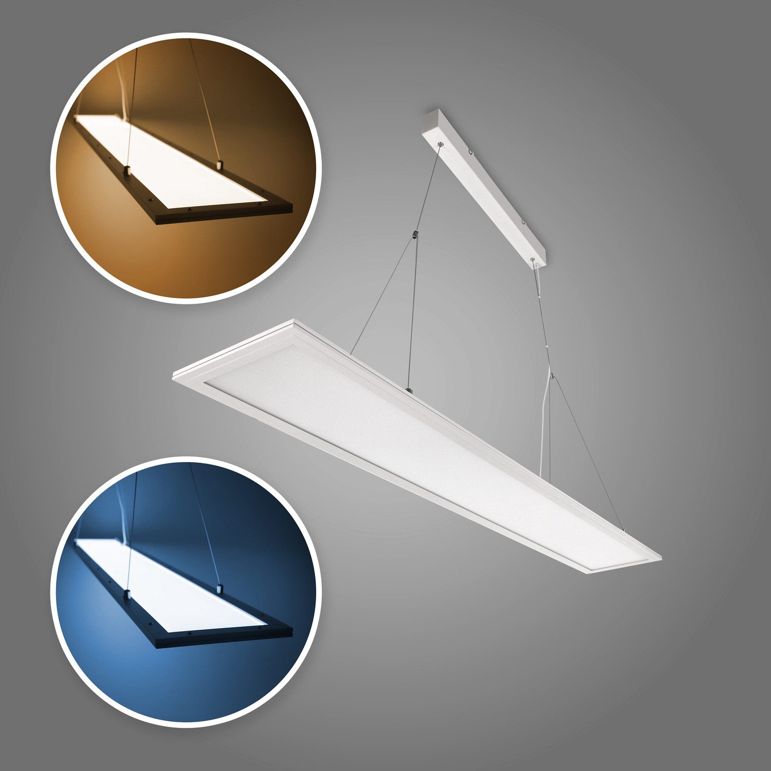 LED Universum LED Panel Aluminium, weiß, 32W, 2880lm, CCT 3000/4000/6000K, L1200xB200mm, neutralweiß, kaltweiß, warmweiß, dualweiß