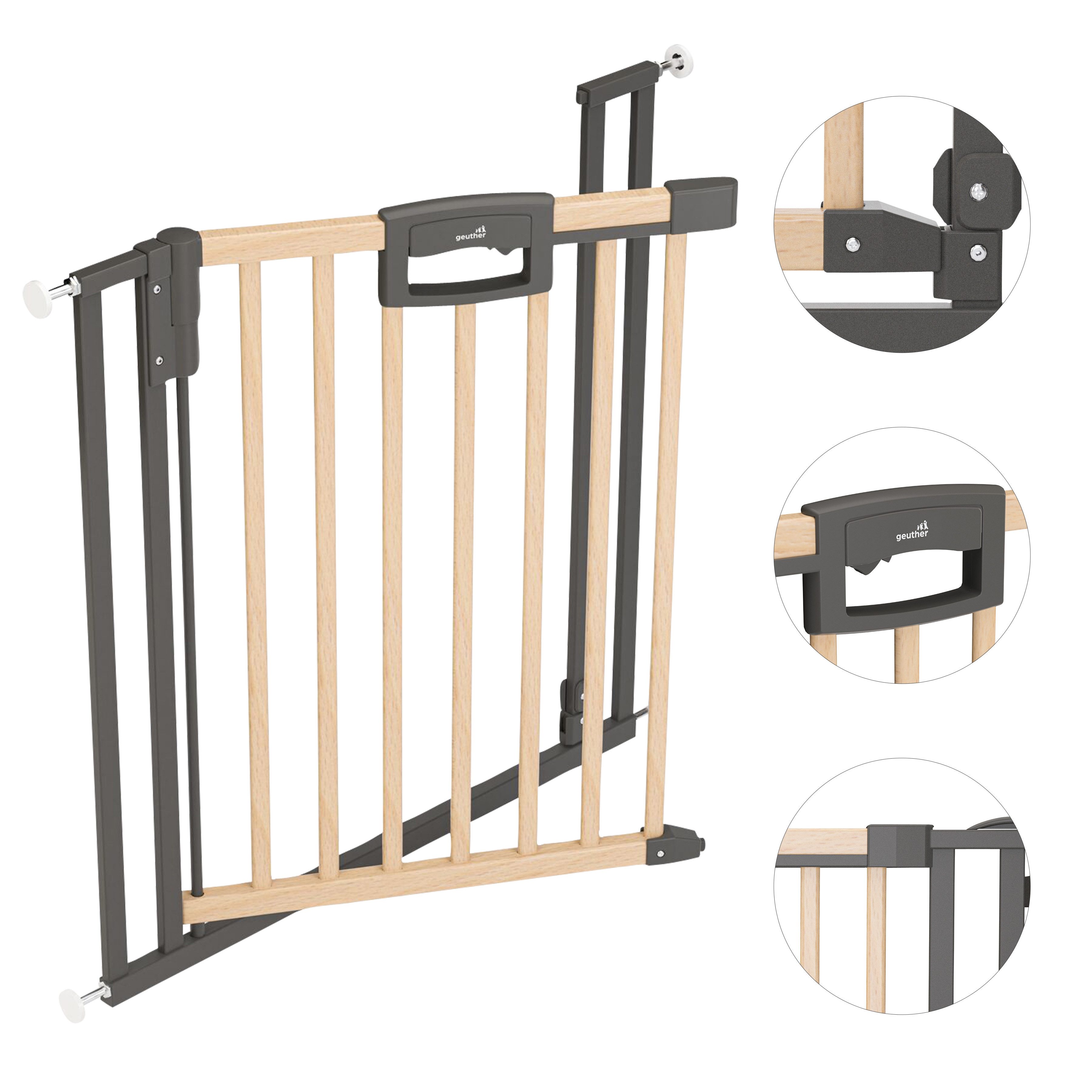 Geuther Türschutzgitter Türschutzgitter Easylock 80,5-88,5 cm in Holz/Schwa günstig online kaufen